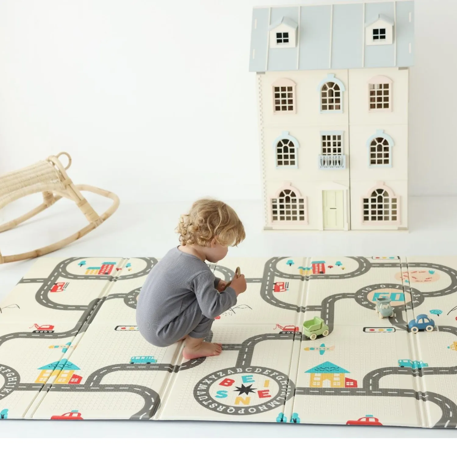 Coolmats Araba Yarışı Katlanabilir Oyun Matı 200x130x1 cm