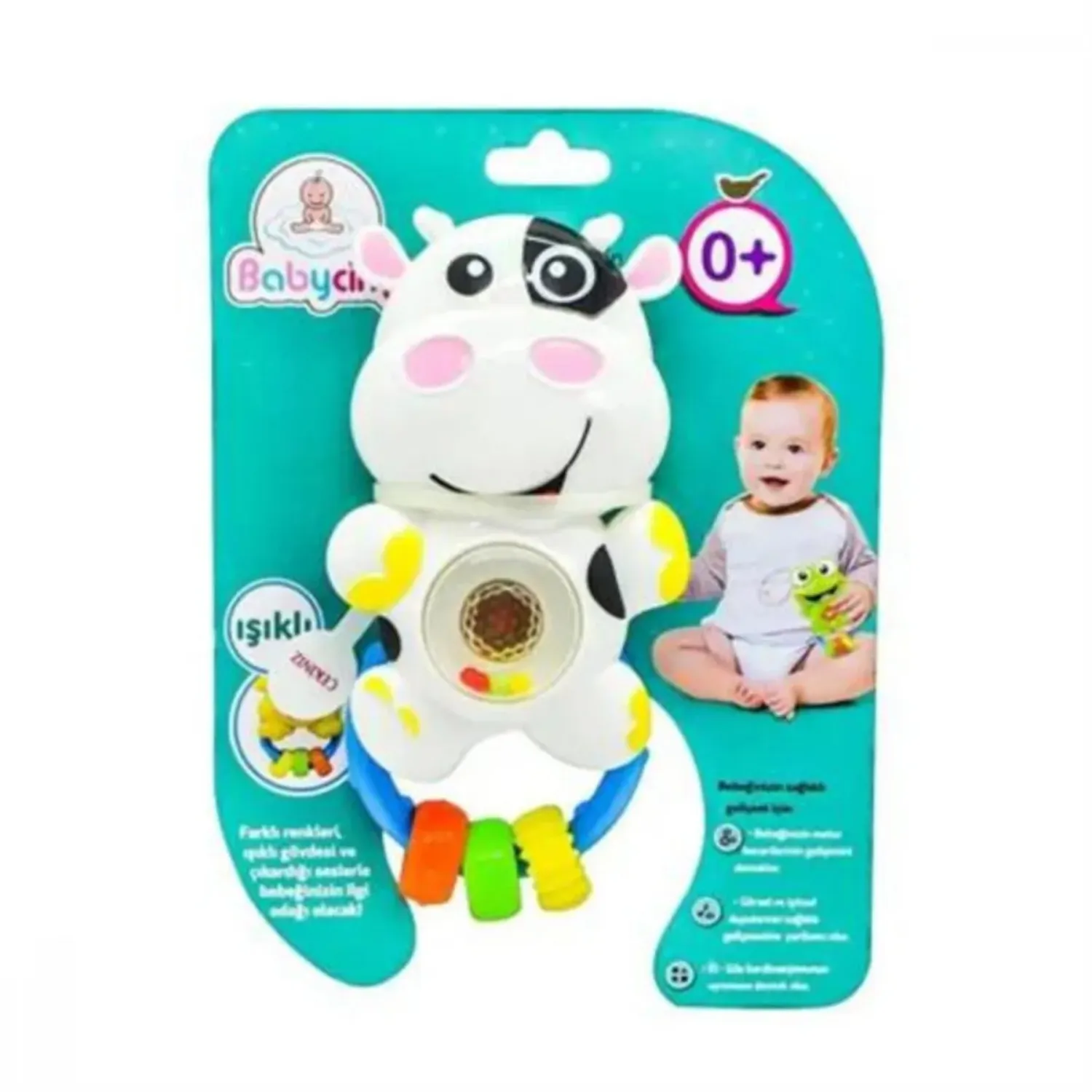 Babycim Neşeli Sesli Pilli İnek Çıngırak