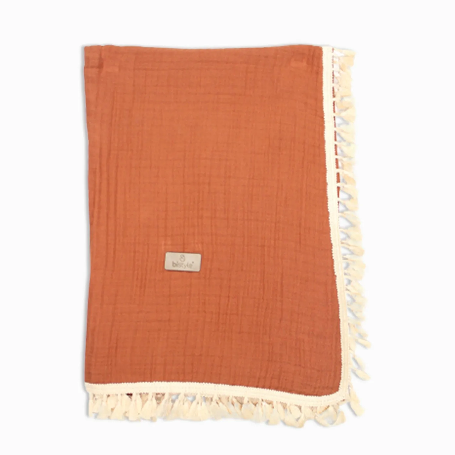 Bistyle Organik Müslin Battaniye Fistolu 80x90cm Kiremit