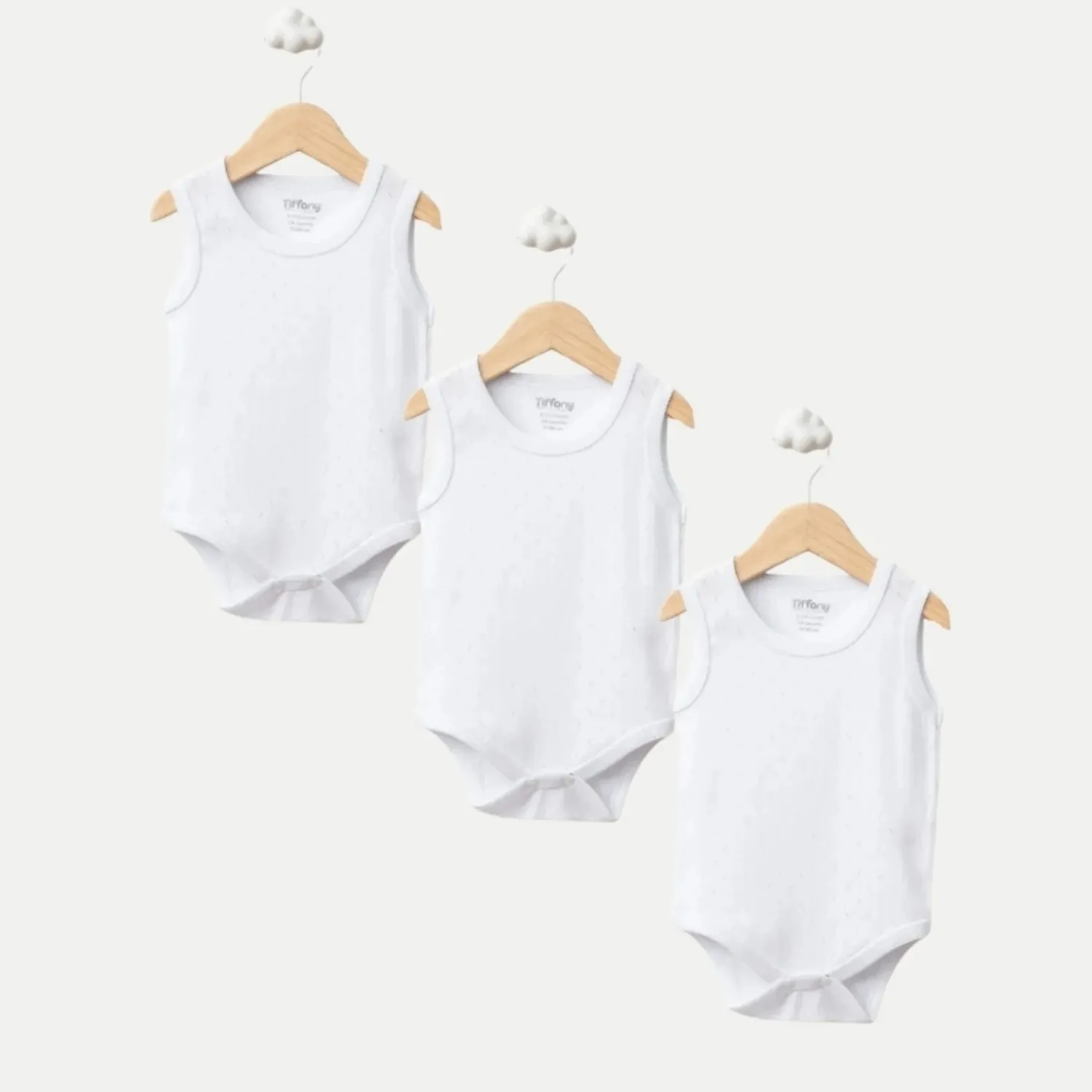 Tiffany Atlet Body %100 Pamuklu Çıtçıtlı Basic 3'lü Set Body Zıbın Beyaz Unisex Bebek
