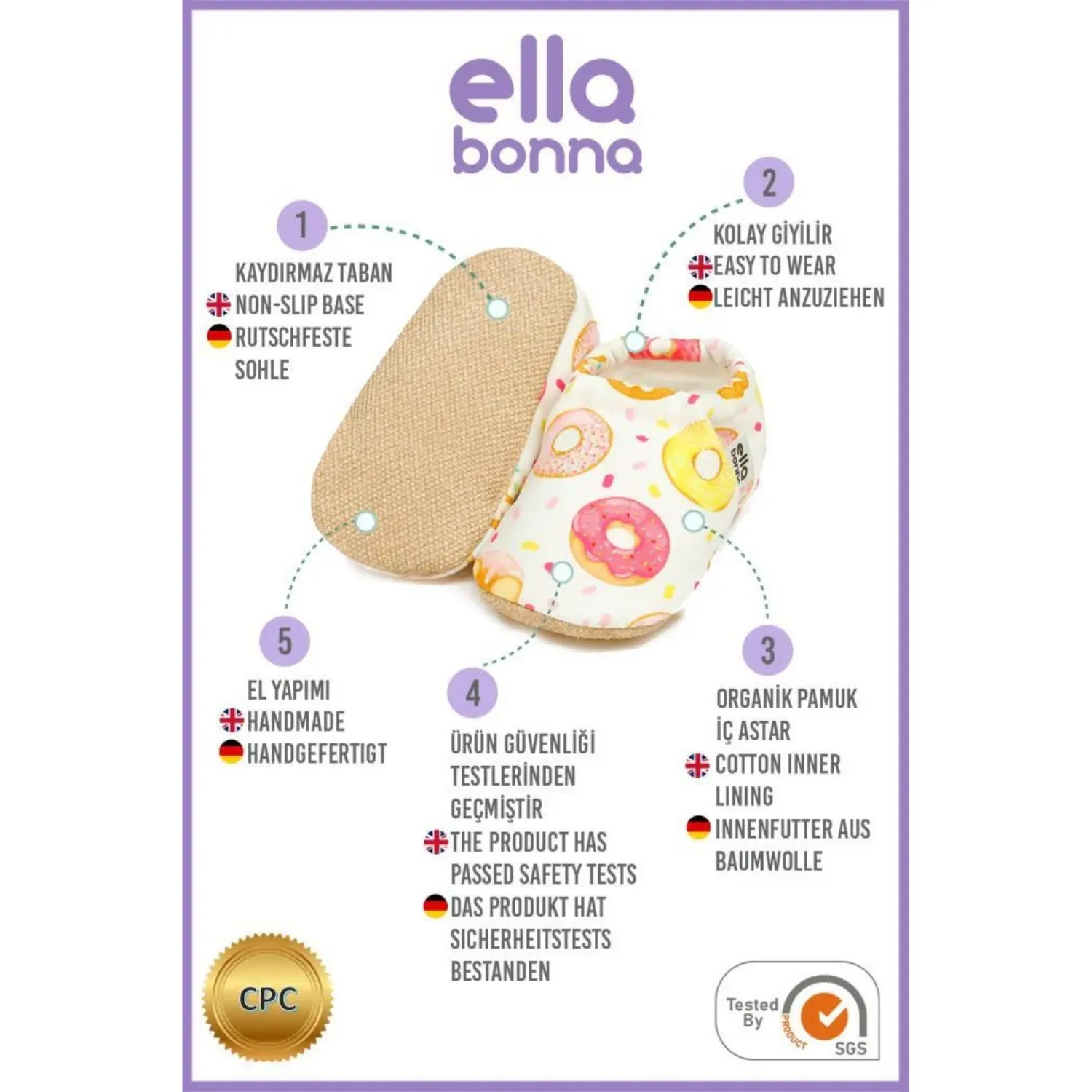 Ella Bonna Patik Kaydırmaz Taban Donut