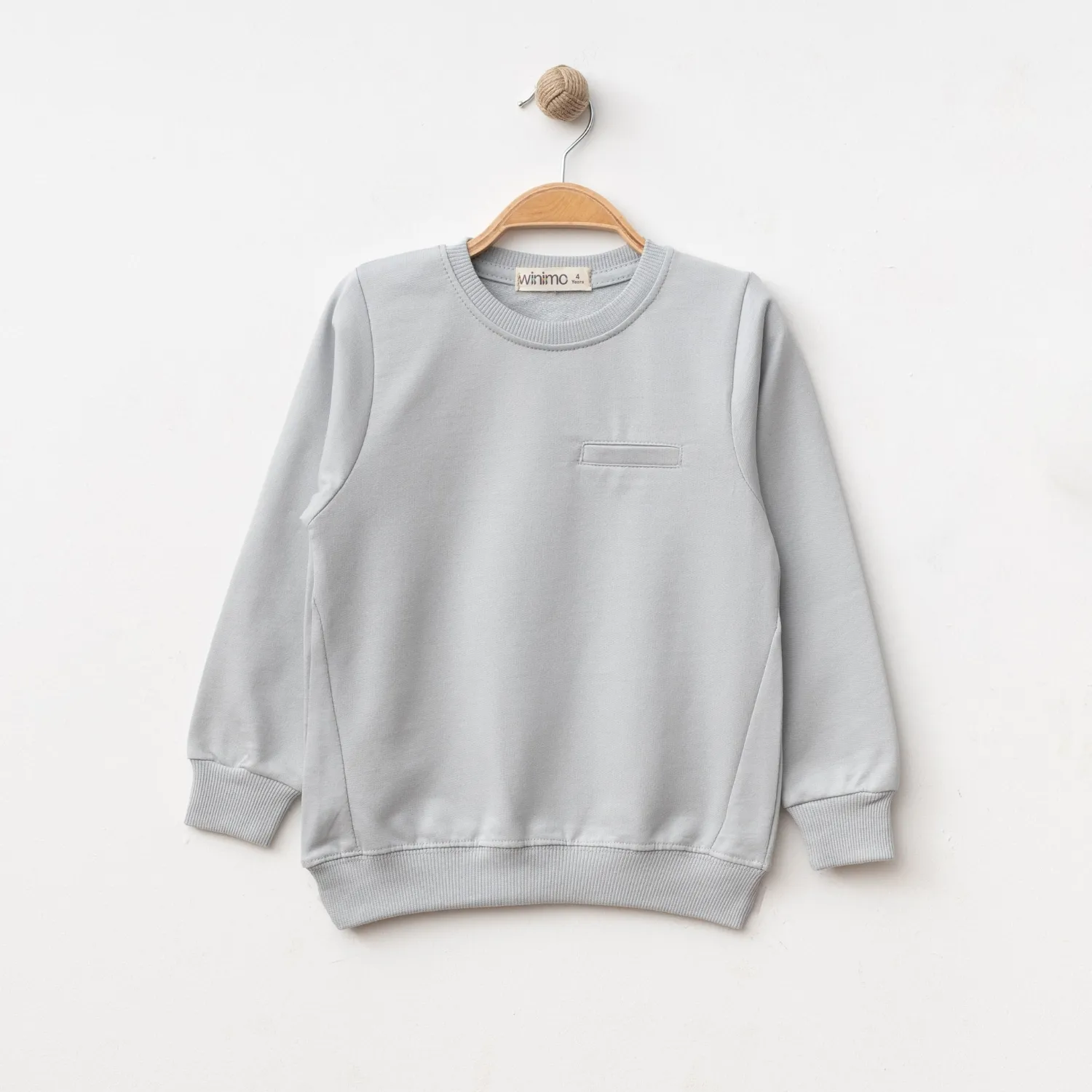 Winimo Sweatshirt Parçalı Basic Boyalı Gri
