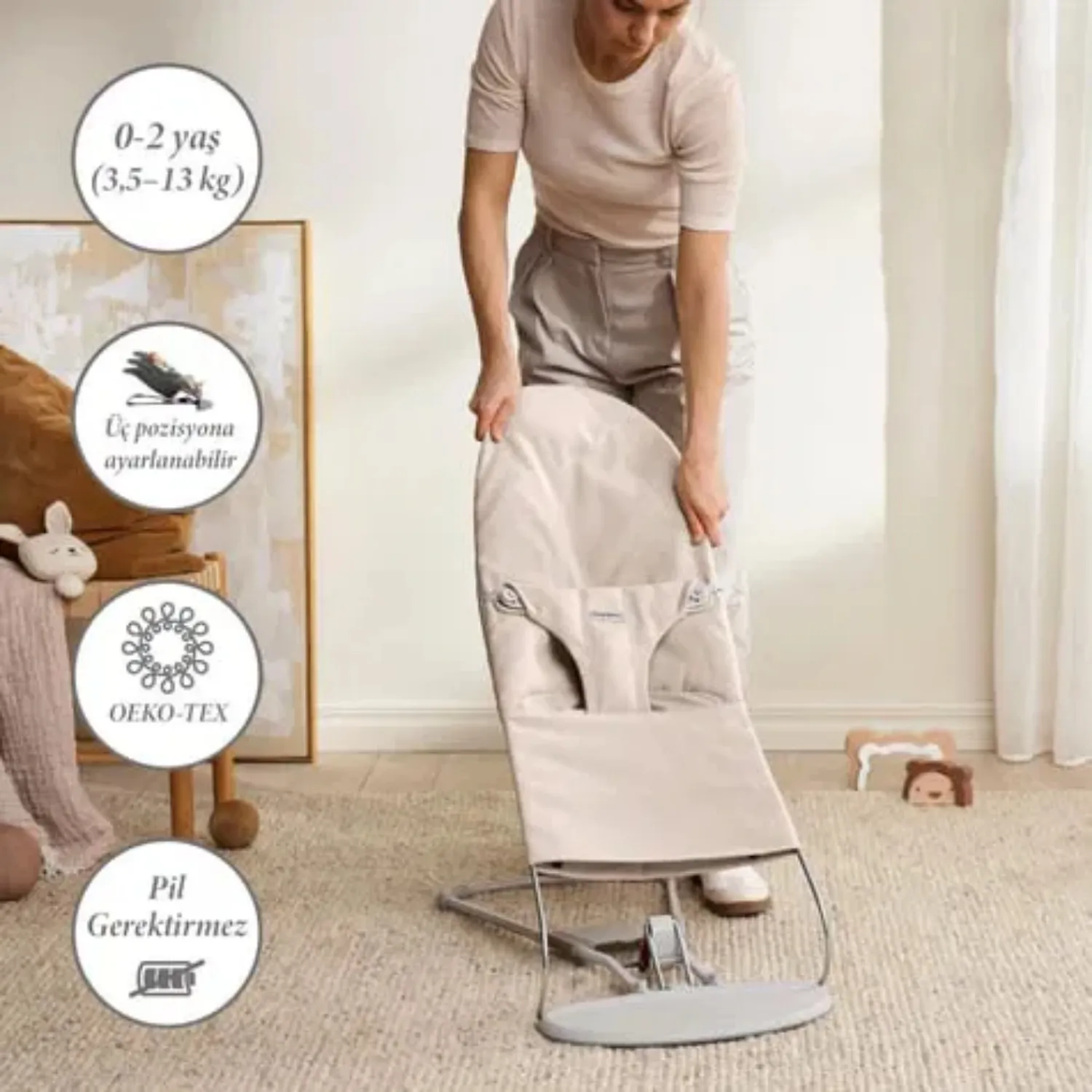 Babybjörn Balance Bliss Ana Kucağı Woven Melange Light Beige