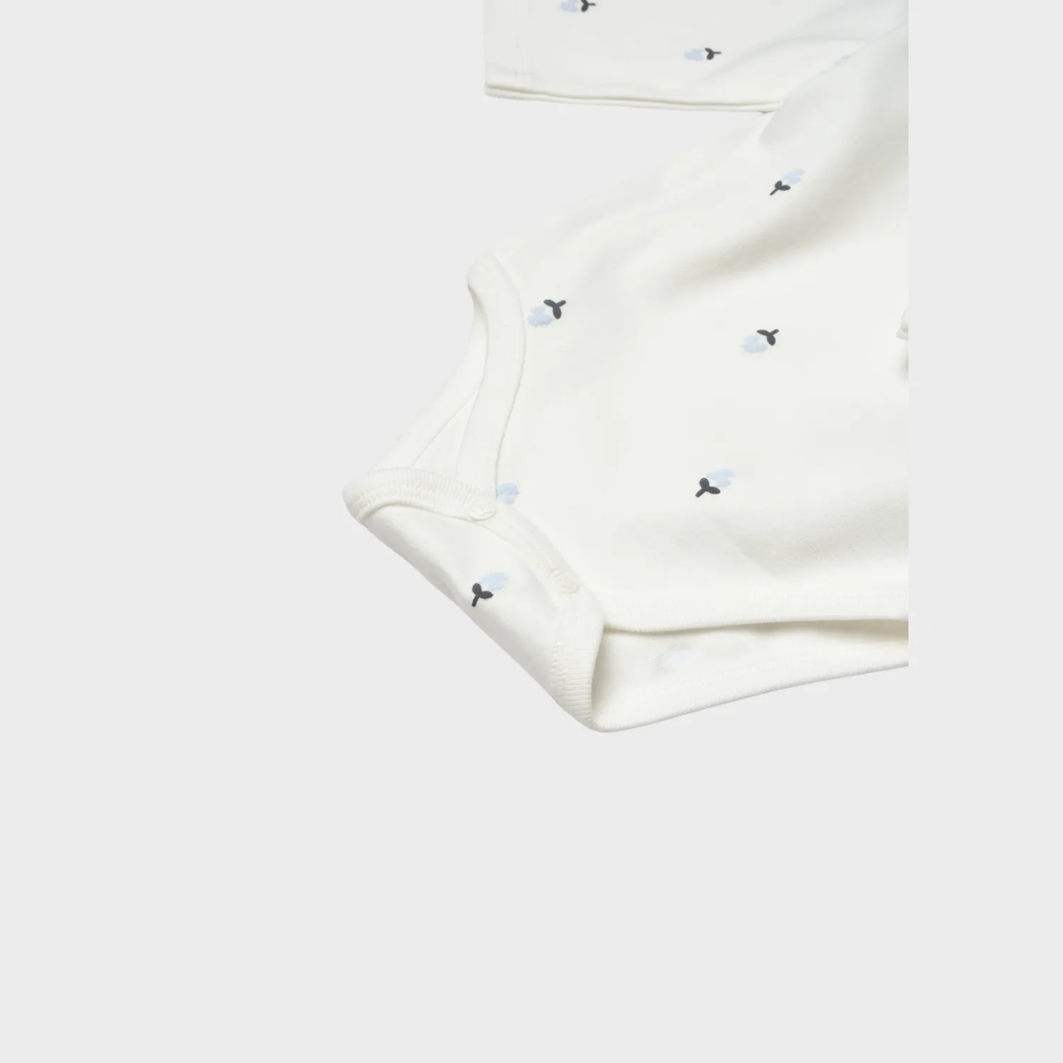 Bibaby Organik Body Uzun Kol Love Floral Ekru - Lila