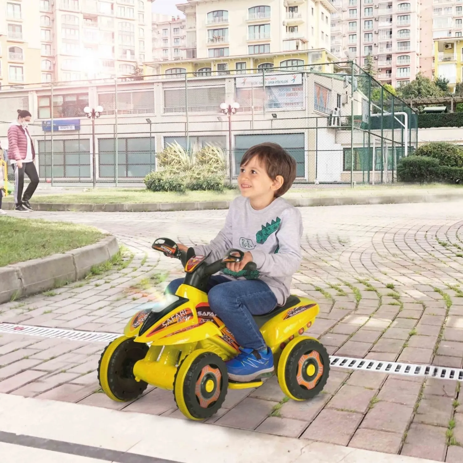 Akülü Atv Müzikli ve Led Işıklı 6V Safari Sarı