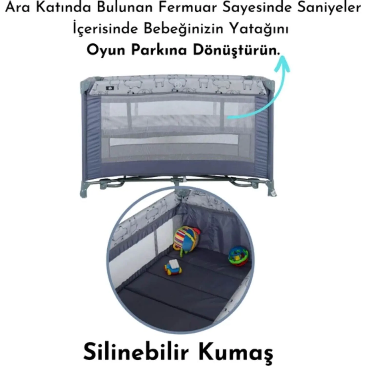 Sunny Baby 9156 Seul Oyun Parkı 70x120 cm Gri