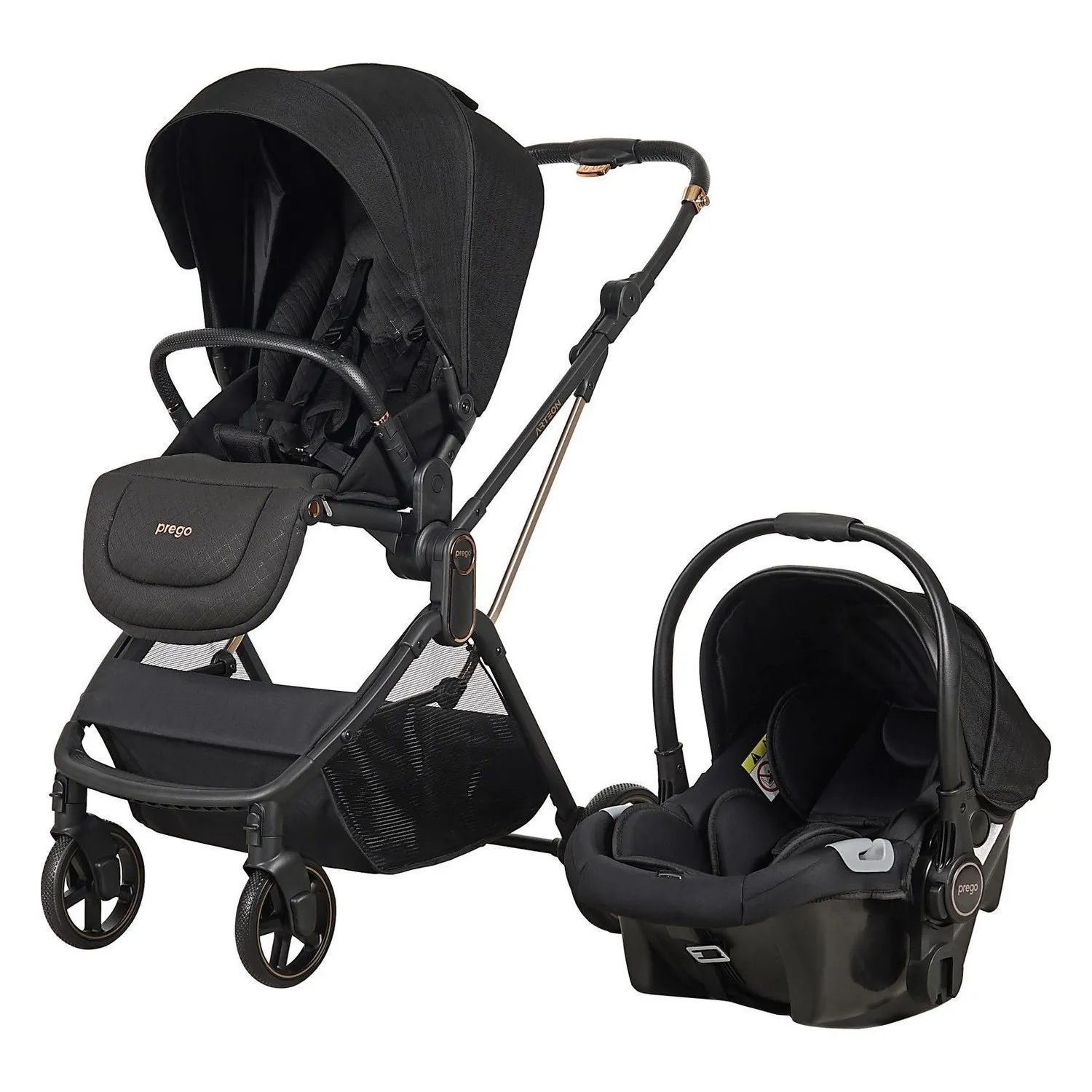 Prego 2244 Arteon Travel Sistem Bebek Arabası Siyah