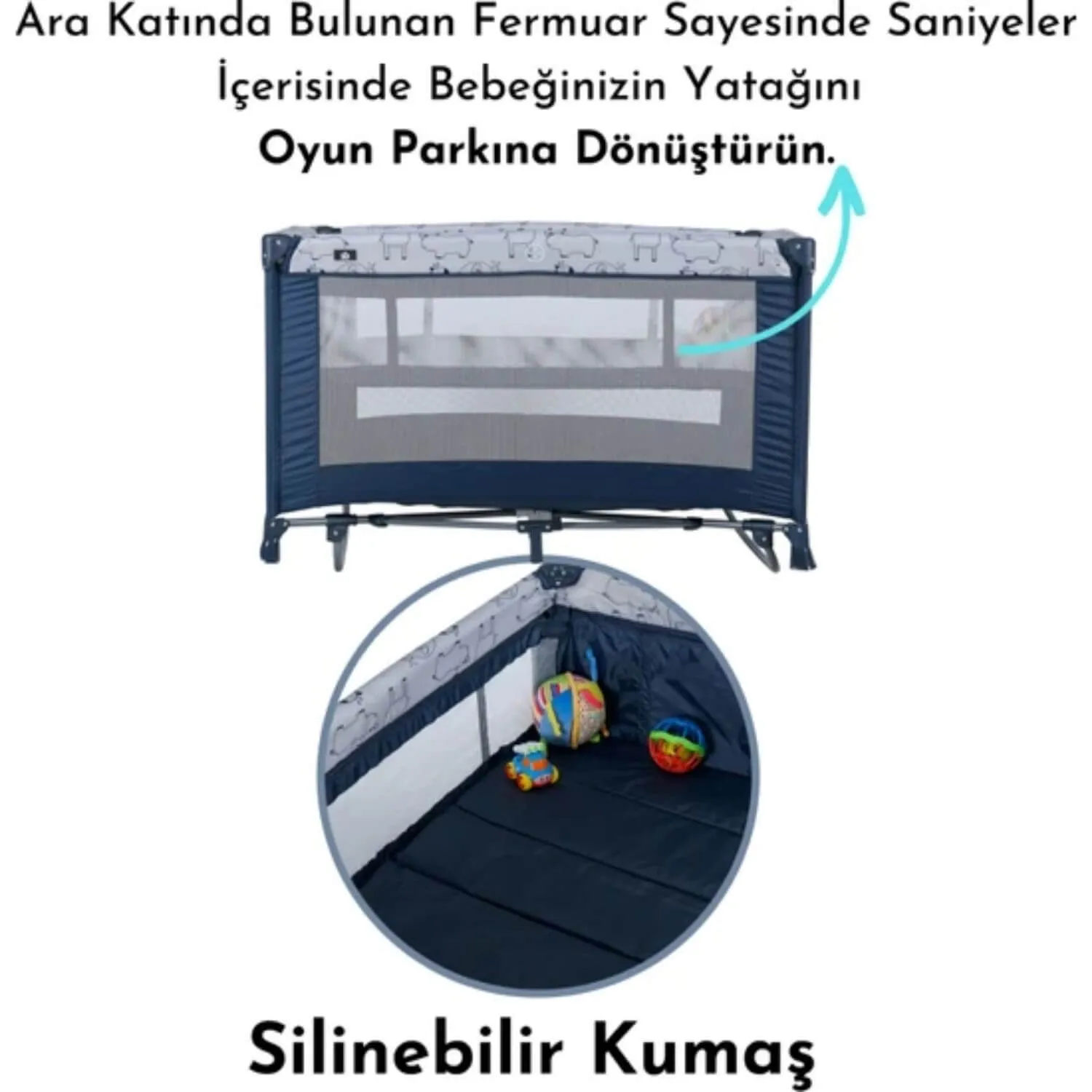 Sunny Baby 9156 Seul Oyun Parkı 70x120 cm Lacivert