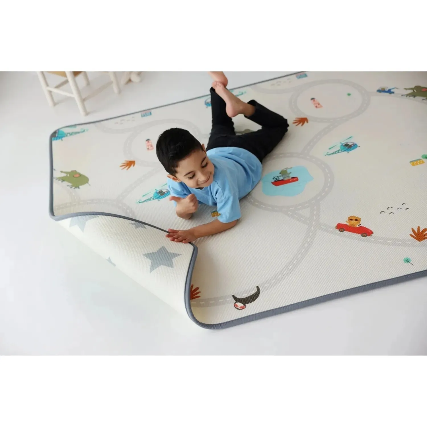 Coolmats Eğlenceli Gezi -Yıldızlar Oyun Halısı 140x100x1