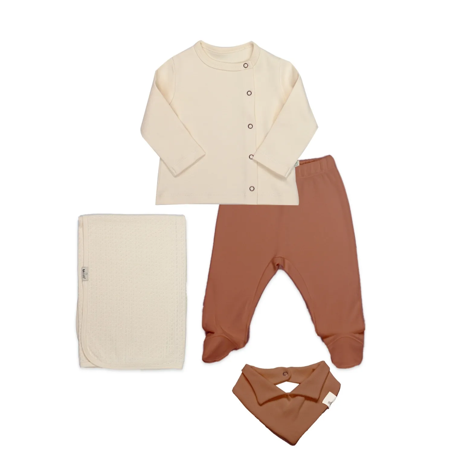 Bistyle Zıbın Takımı Battaniyeli Gentleman Ekru - Kahverengi Bistyle Zıbın Takımı Battaniyeli Gentleman Ekru - Kahverengi