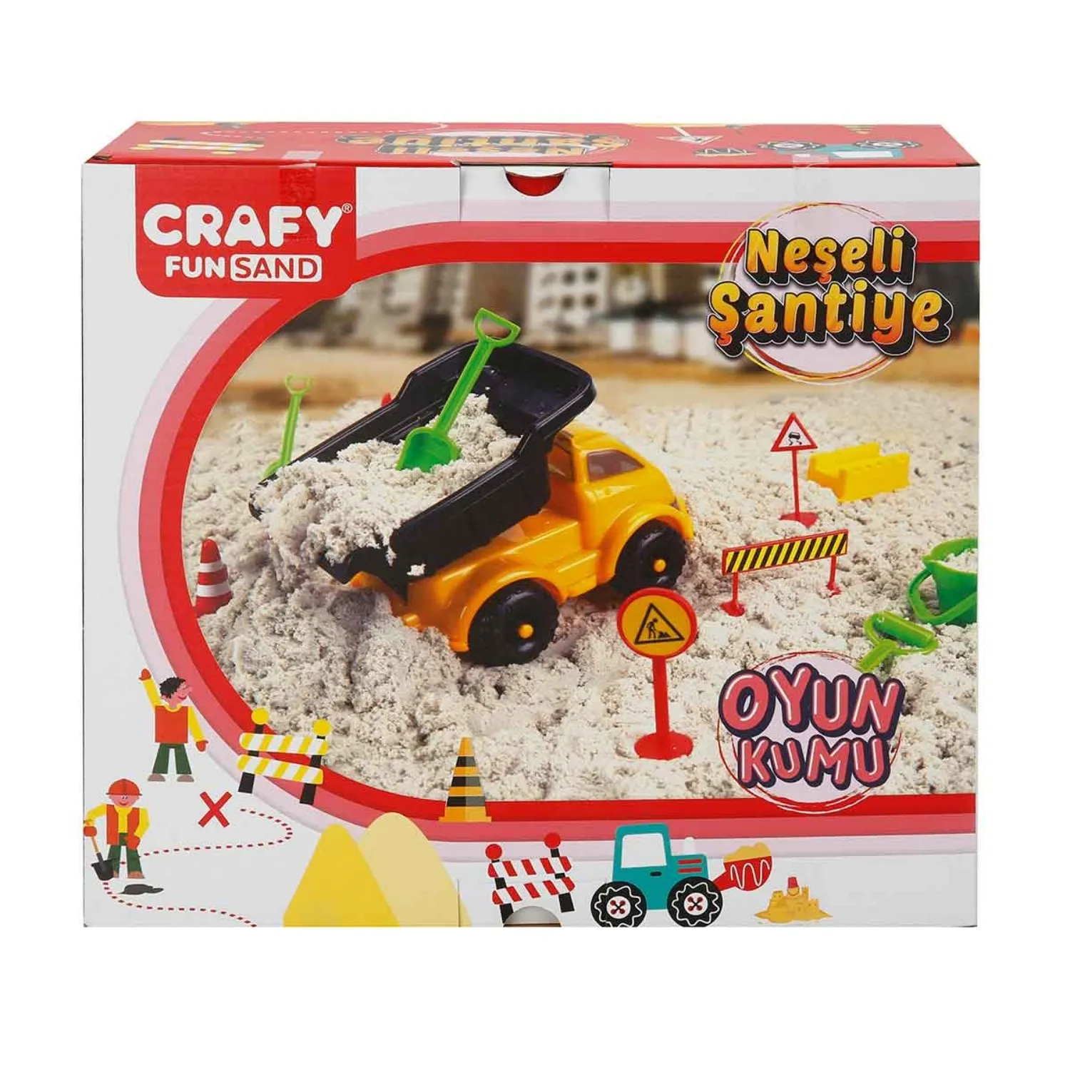 Crafy Neşeli Şantiye Oyun Kumu Seti 500 g 14 Parça