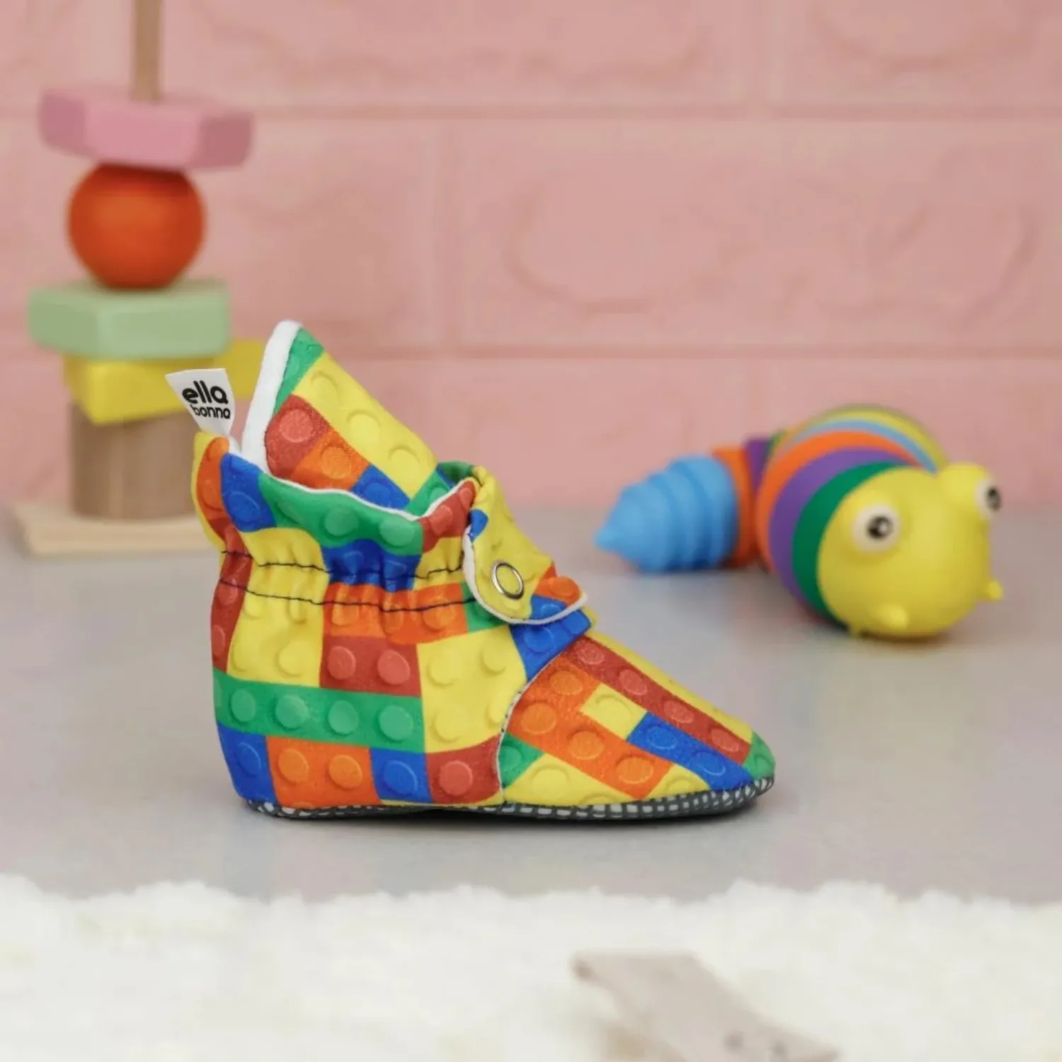 Ella Bonna Ev Botu Organik Pamuk Kaydırmaz Taban Lego