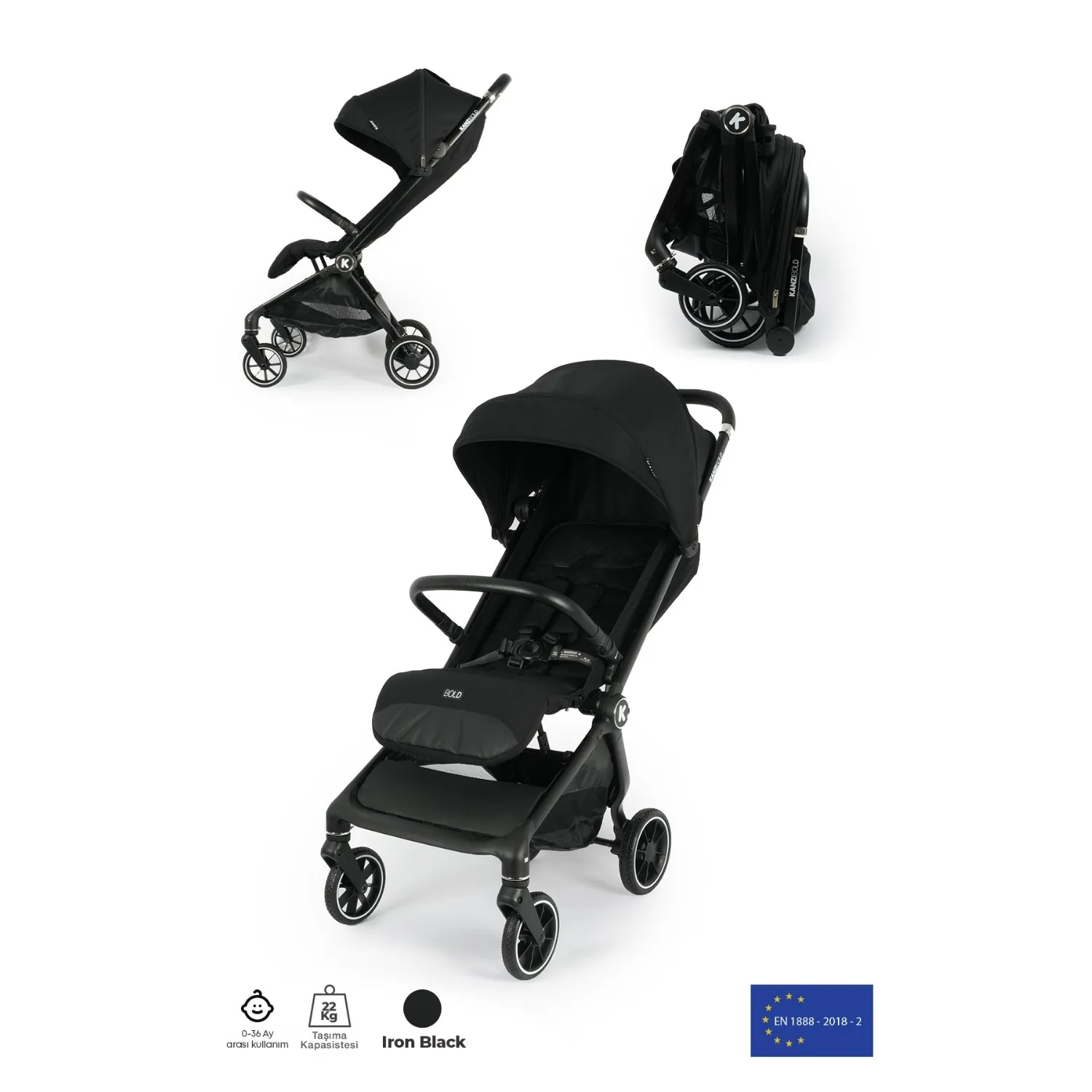 Kanz Bold Bebek Arabası Iron Black