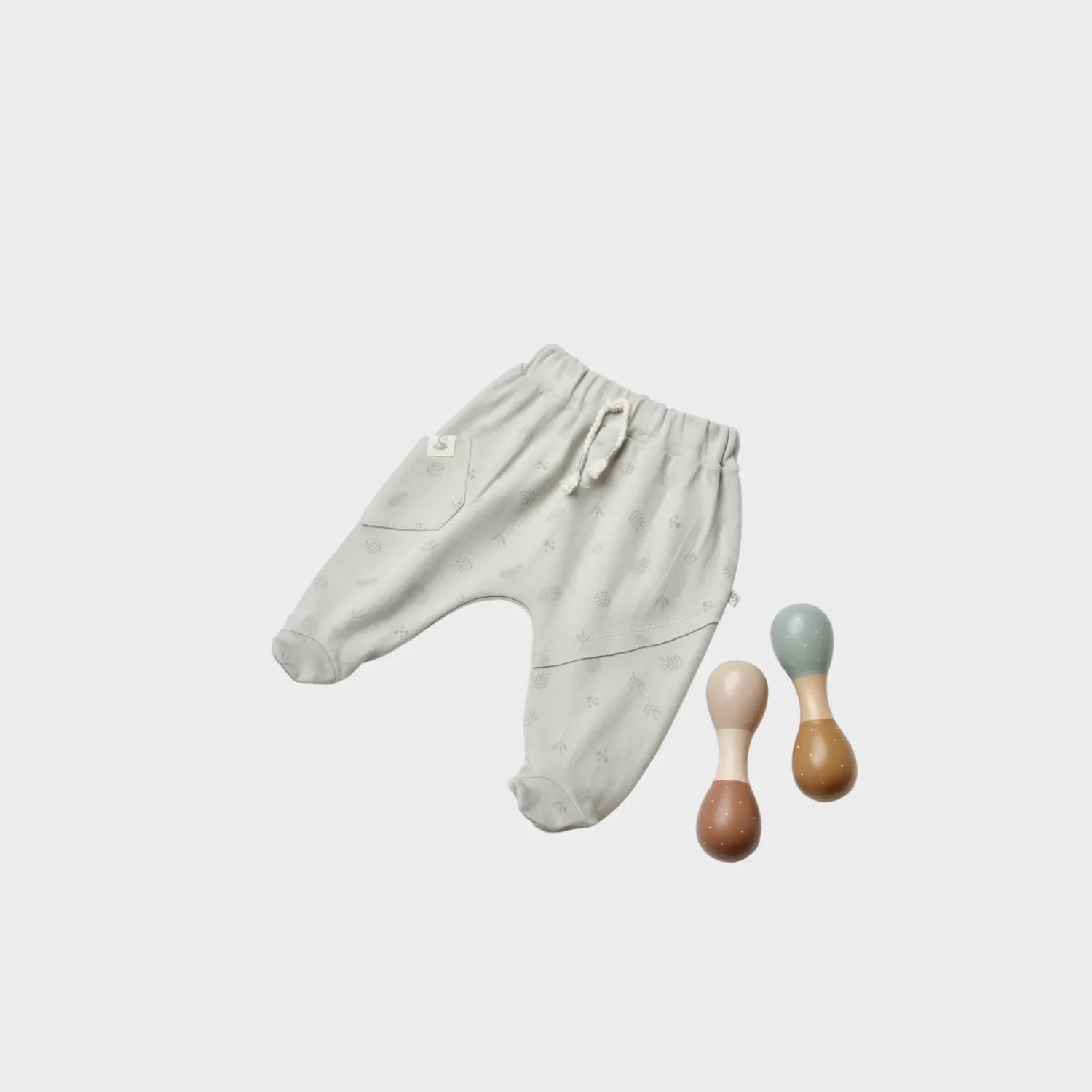 Bibaby Organik Pantolon Patikli Love Our Earth Yeşil