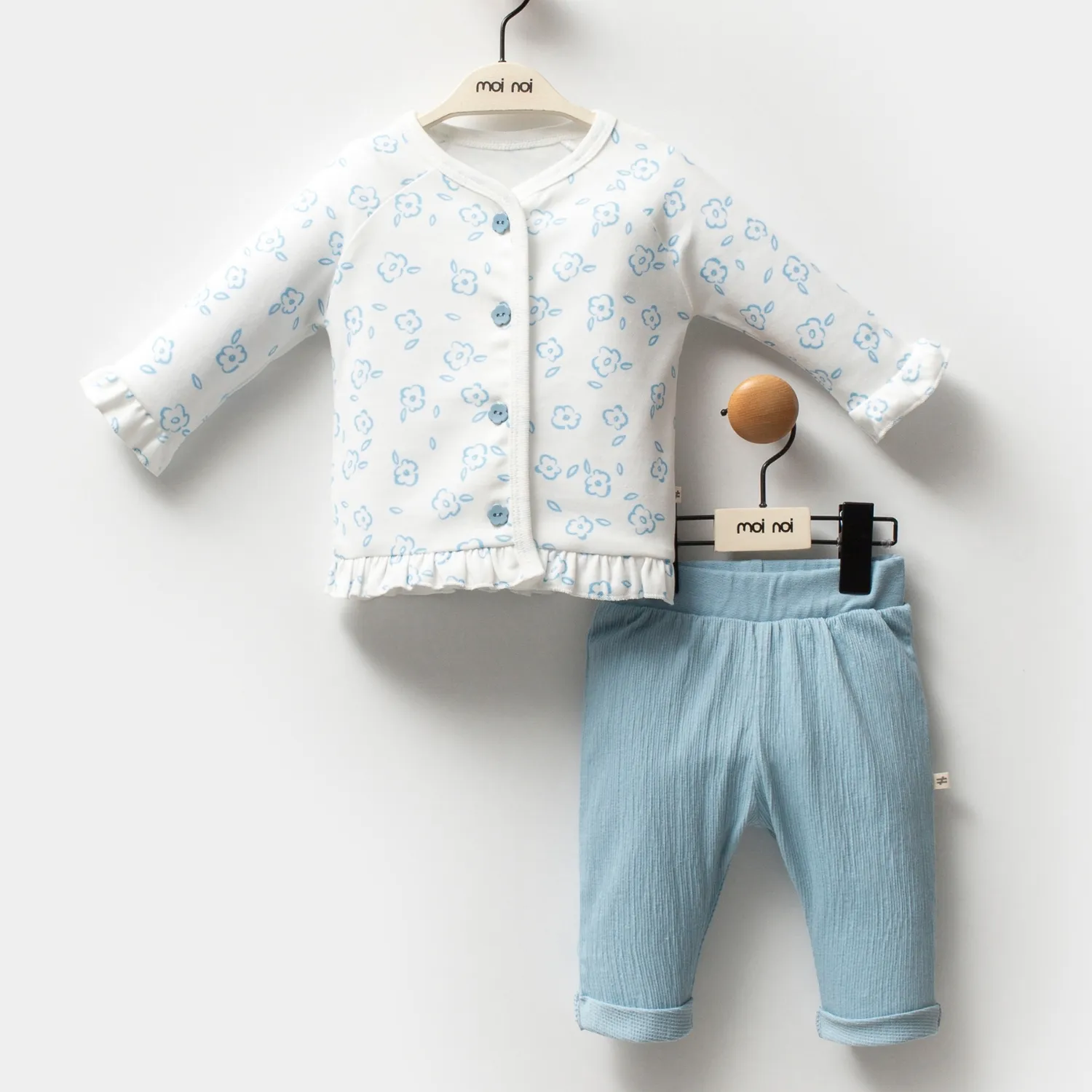 Moi Noi 2li Takım Fırfırlı Mavi