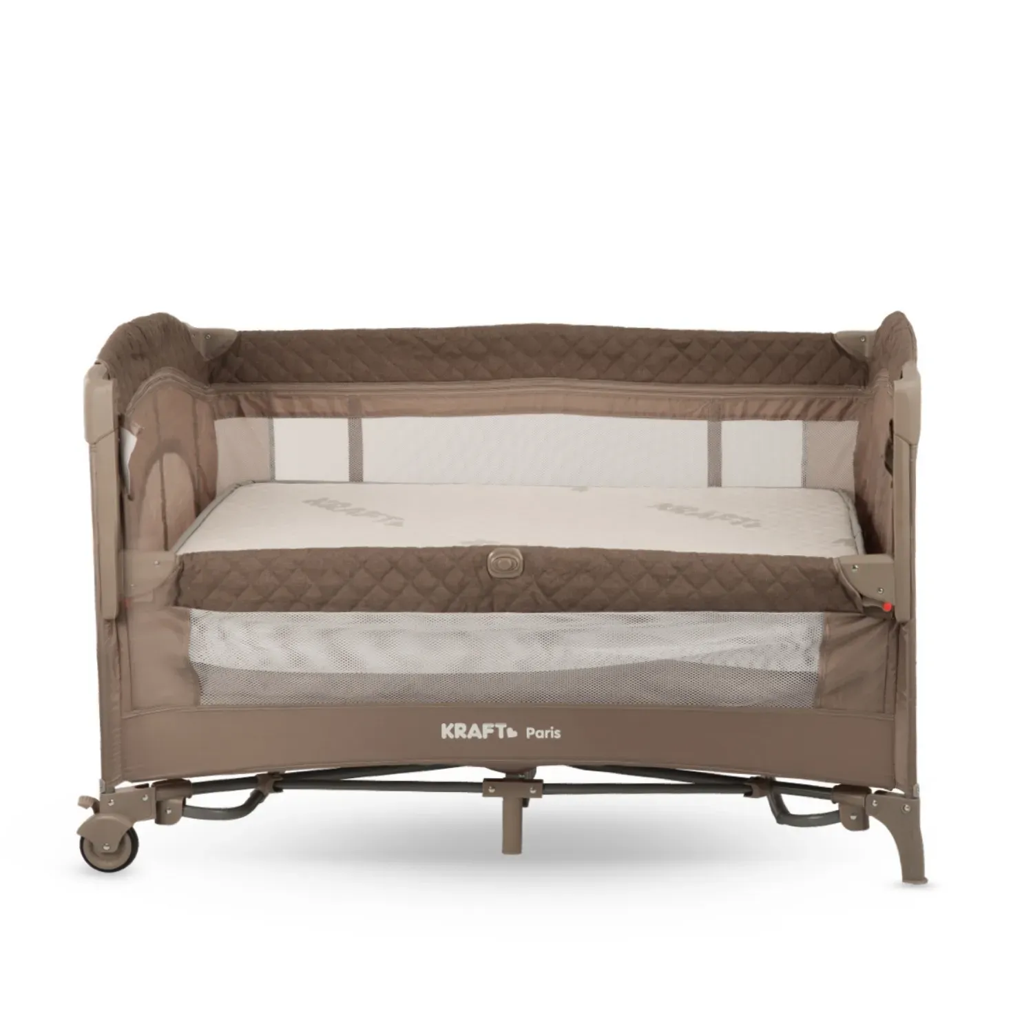 Kraft Paris Yatak Hediyeli Anne Yanı Oyun Parkı 70x120 cm Beige-Dark Grey