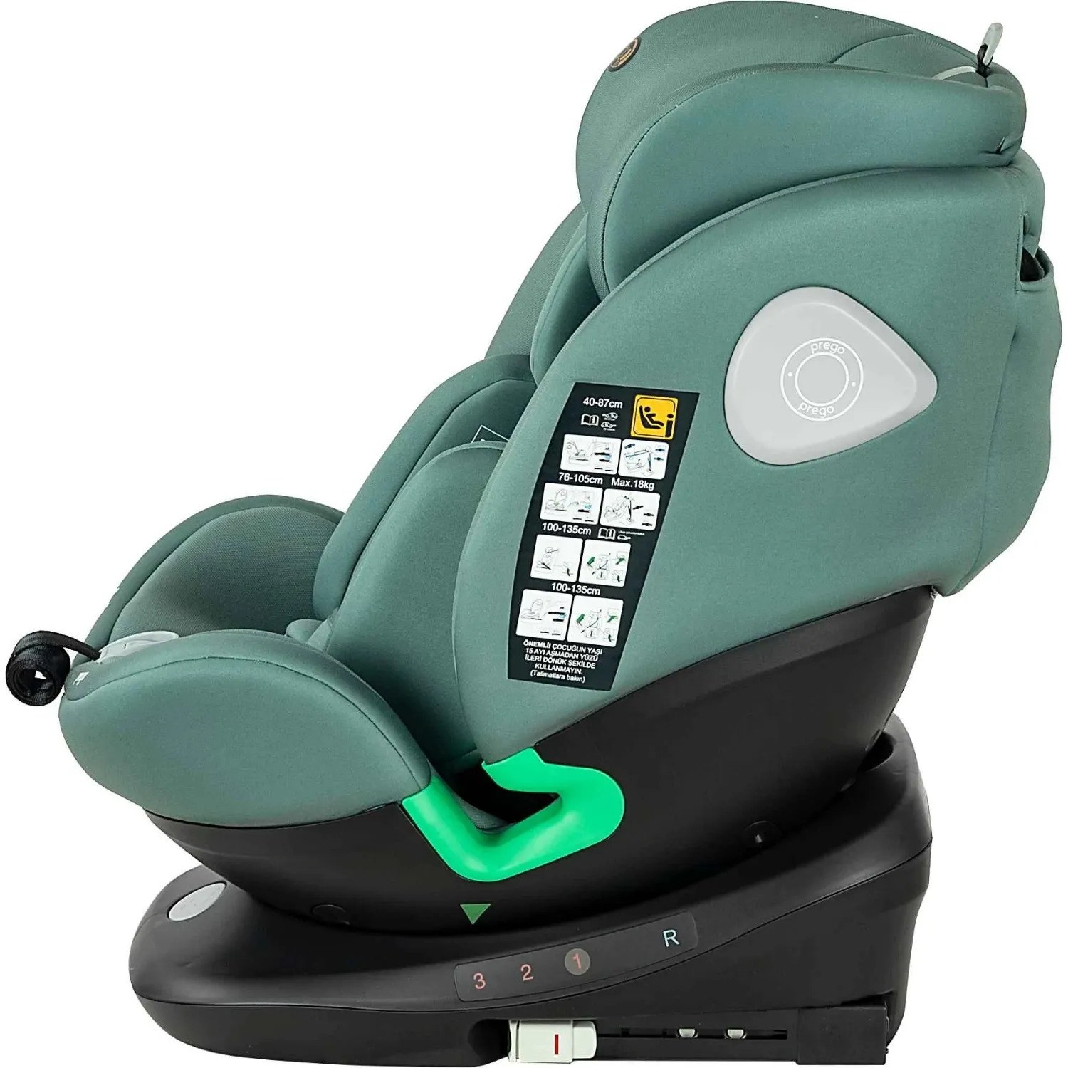 Prego Q9004 Tronfix I-Size Oto Koltuğu 0-36 Kg Yeşil
