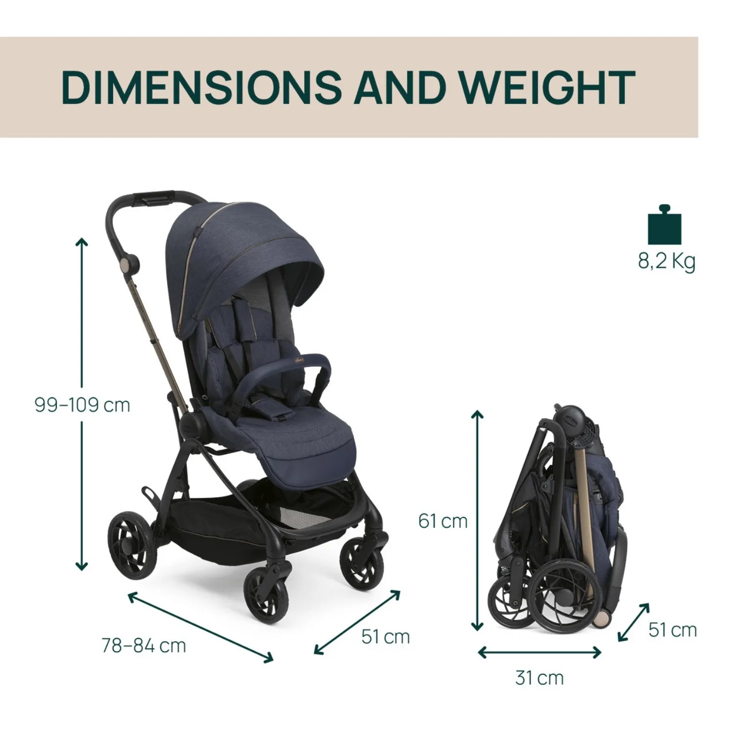 Chicco One4Ever Lounge Bebek Arabası Denim Shine