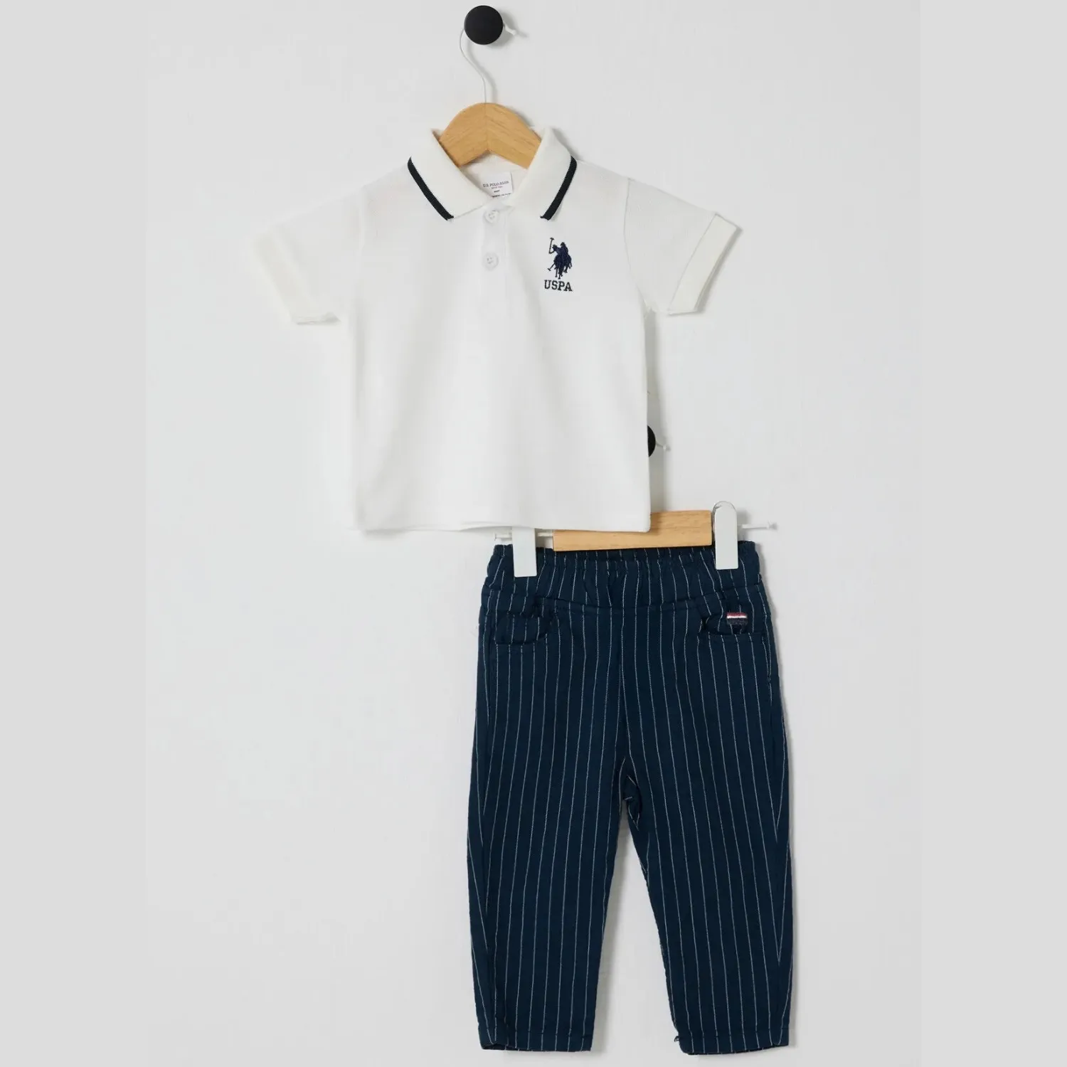 U.S. Polo 2li Takım T-Shirt Pike Beyaz - Lacivert