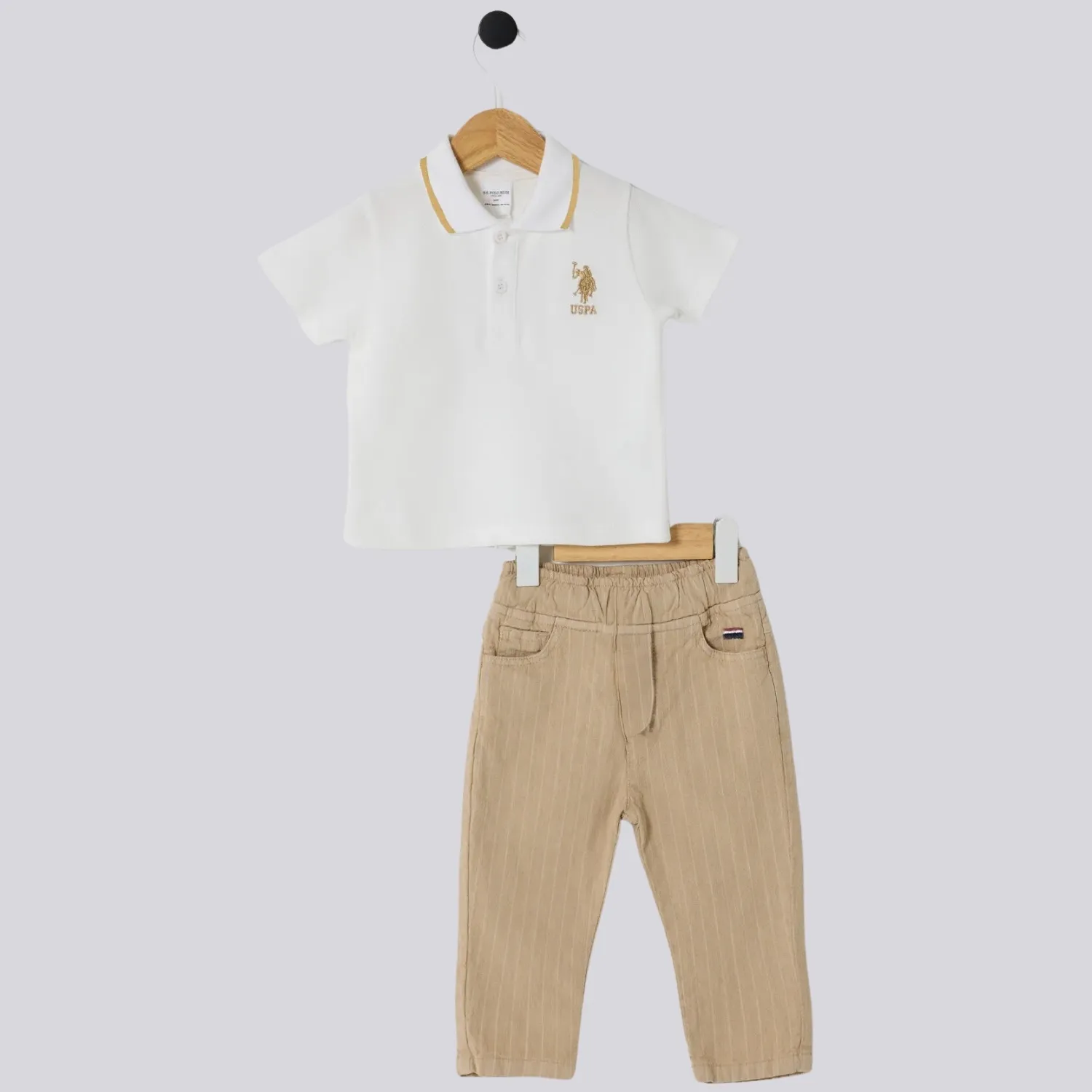 U.S. Polo 2li Takım T-Shirt Pike Beyaz - Bej