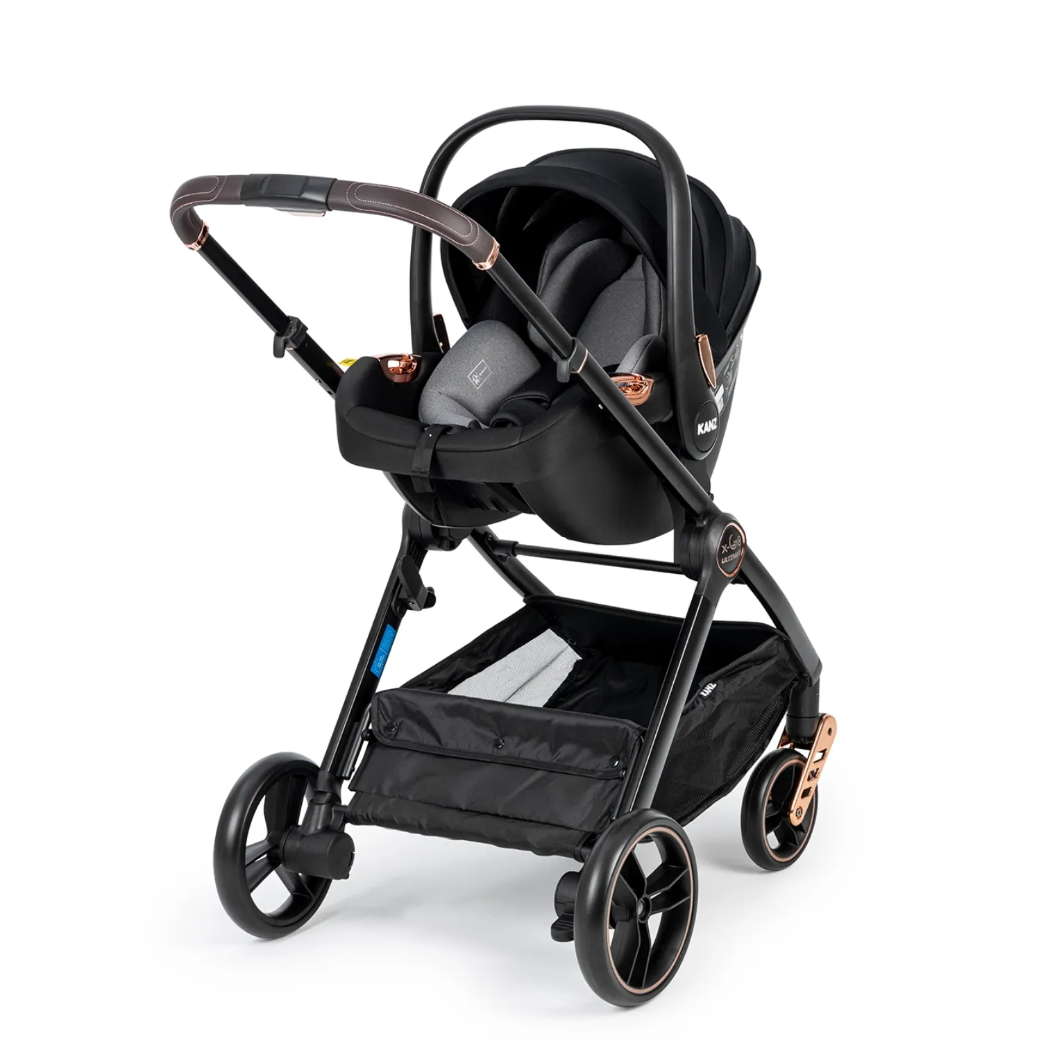 Kanz X-Go Ultimate Travel Sistem Bebek Arabası Rose Gold Siyah