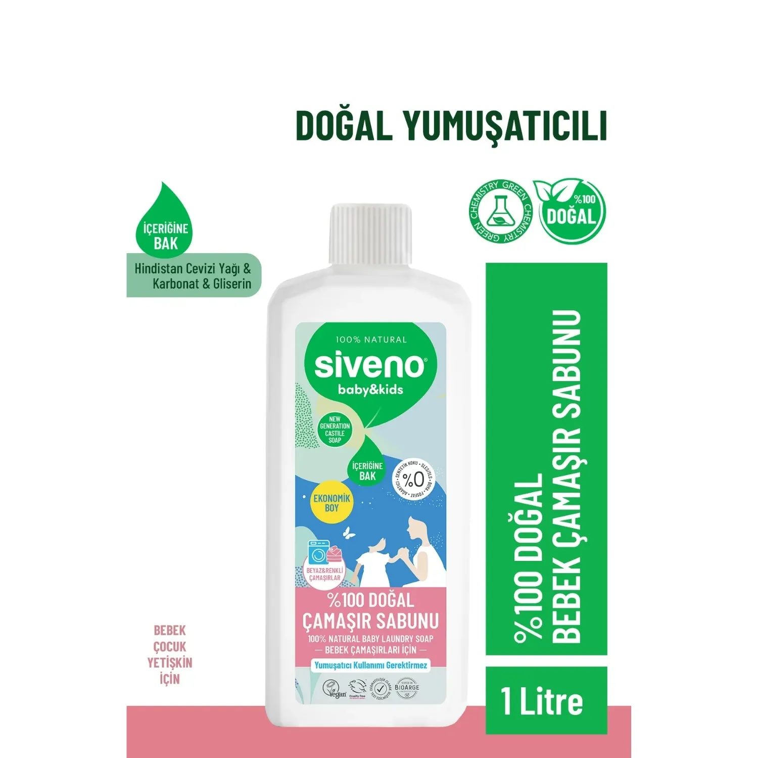 Siveno Baby Doğal Bebek Çamaşır Sabunu 1 lt