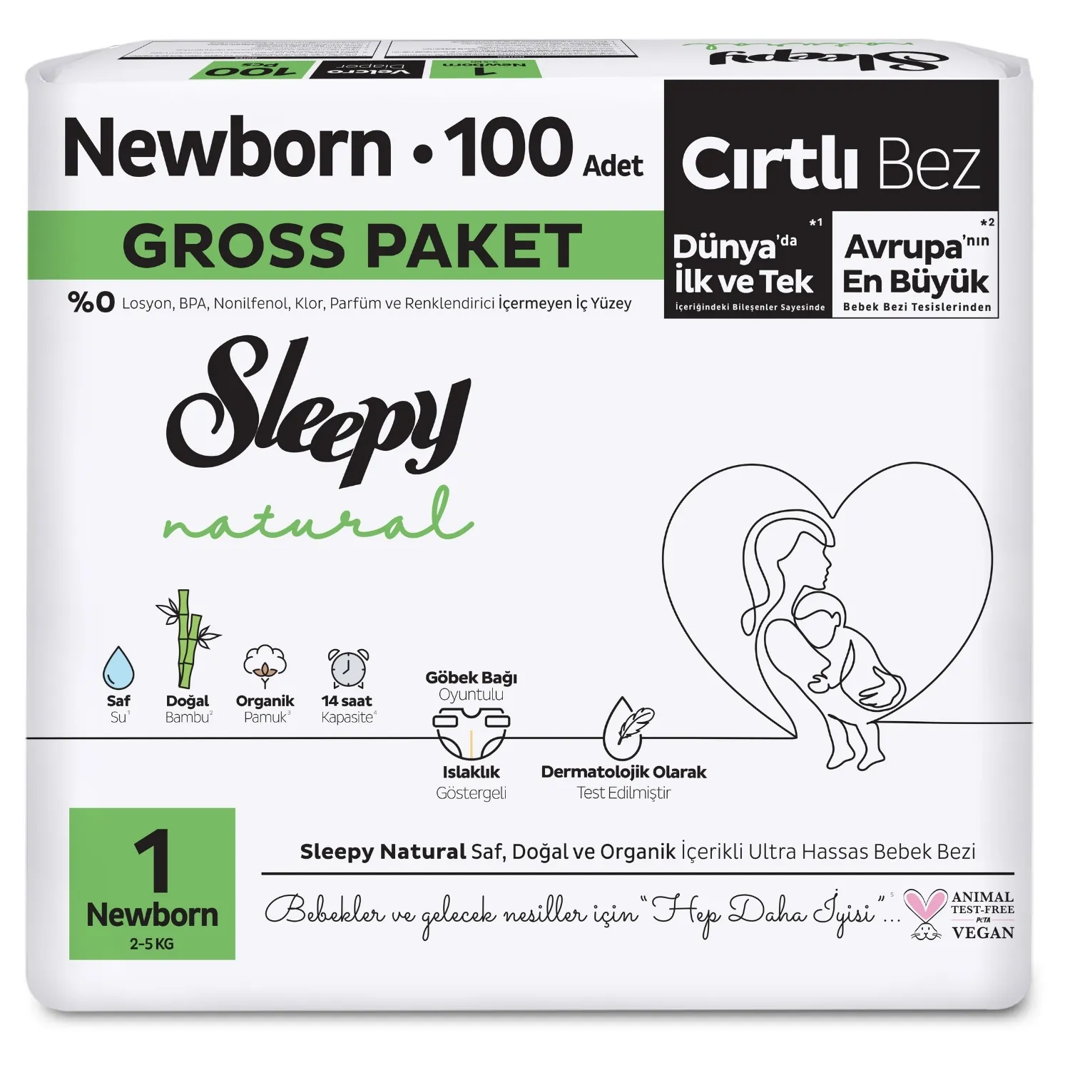 Sleepy Bebek Bezi Natural Yenidoğan 100lü Gross Paket