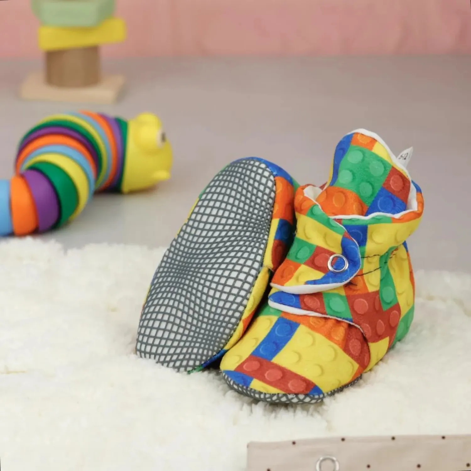 Ella Bonna Ev Botu Organik Pamuk Kaydırmaz Taban Lego