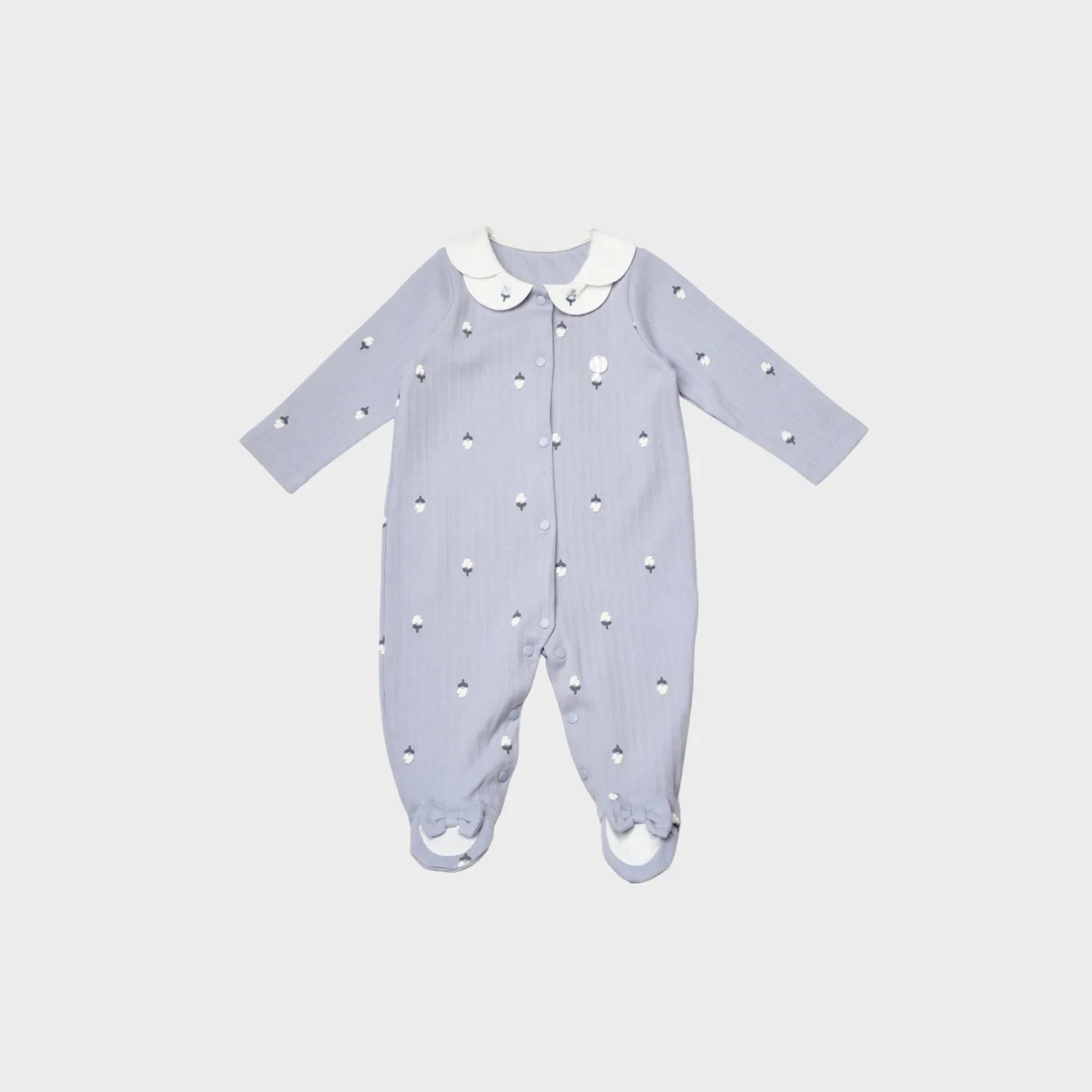 Bibaby Organik Tulum Love Floral Ekru - Lila