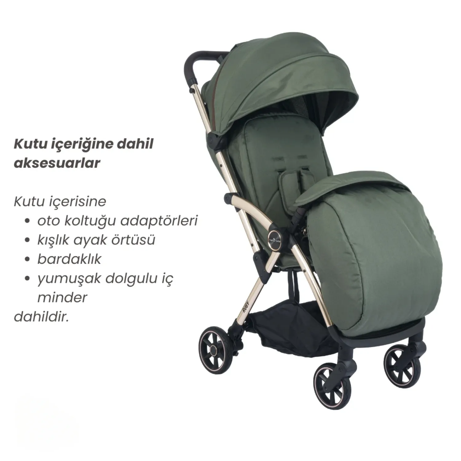 Merkür Bebe Ruby Kabin Bebek Arabası Yeşil