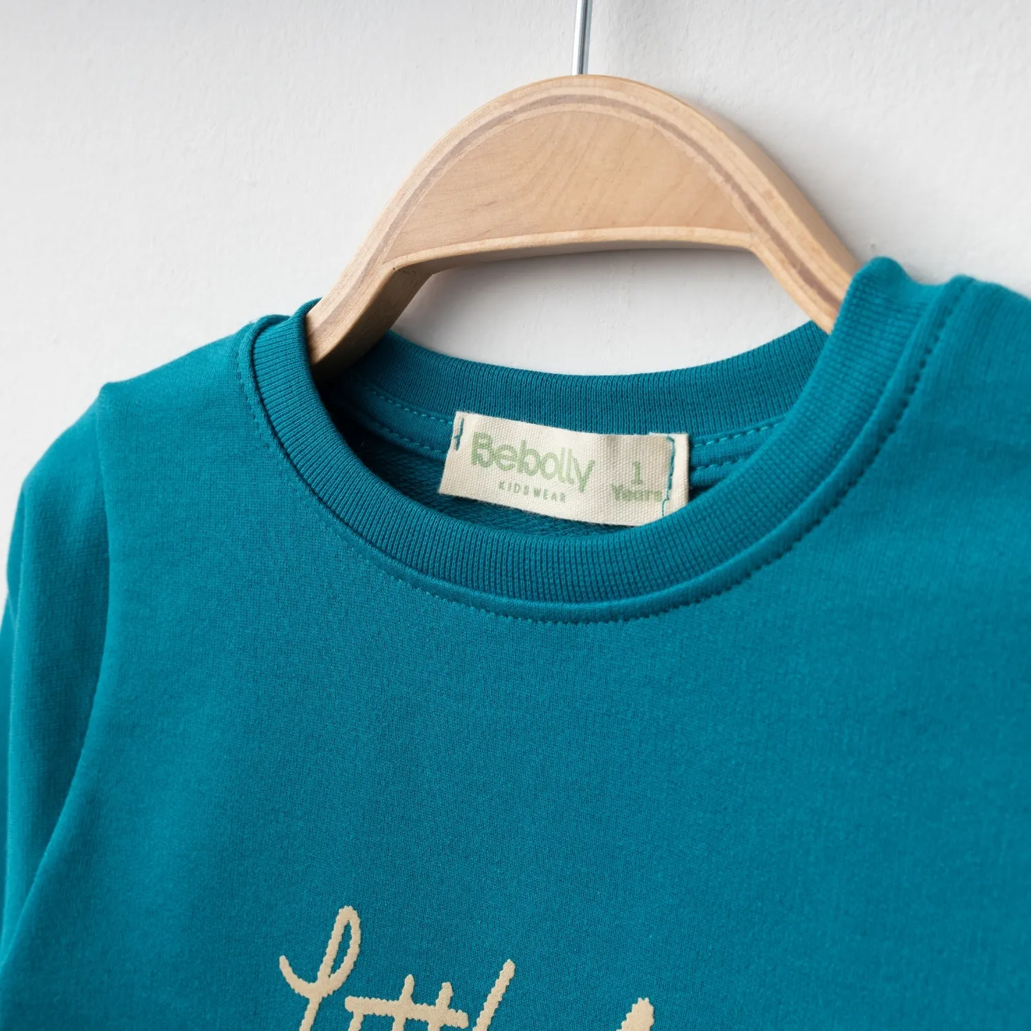 Bebolly Sweatshirt Littlimu Baskılı  Turkuaz