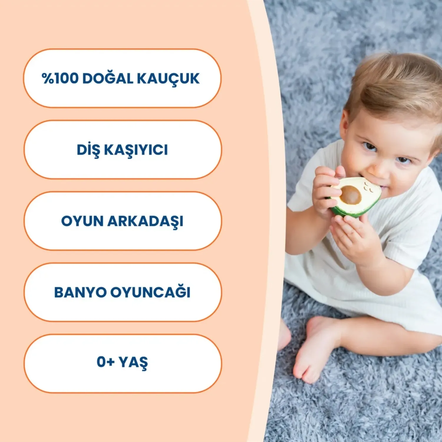 Hubble Doğal Bebek Diş Kaşıyıcı Ve Oyuncağı Kurbağa