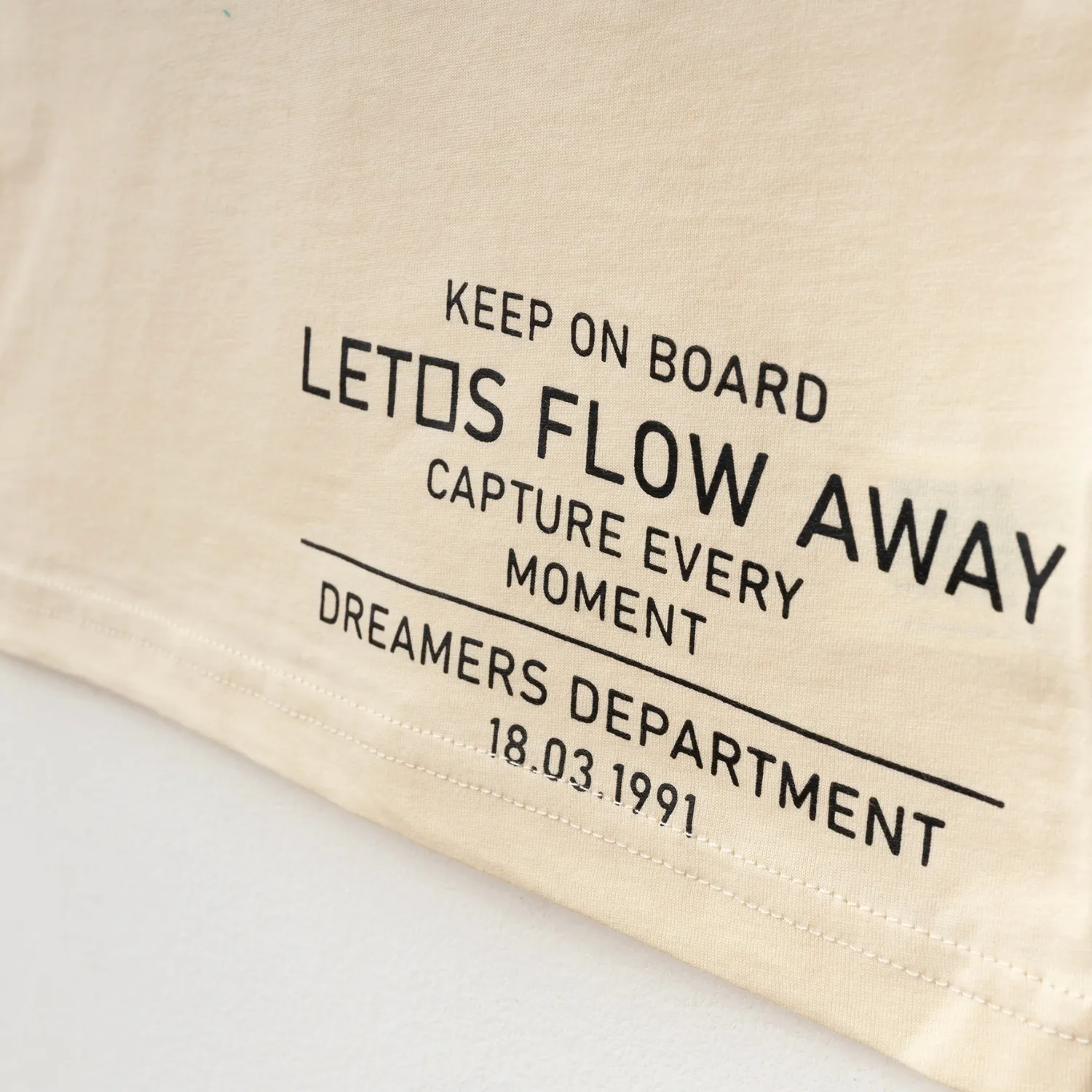 Winimo T-Shirt Keep On Board Baskılı Krem