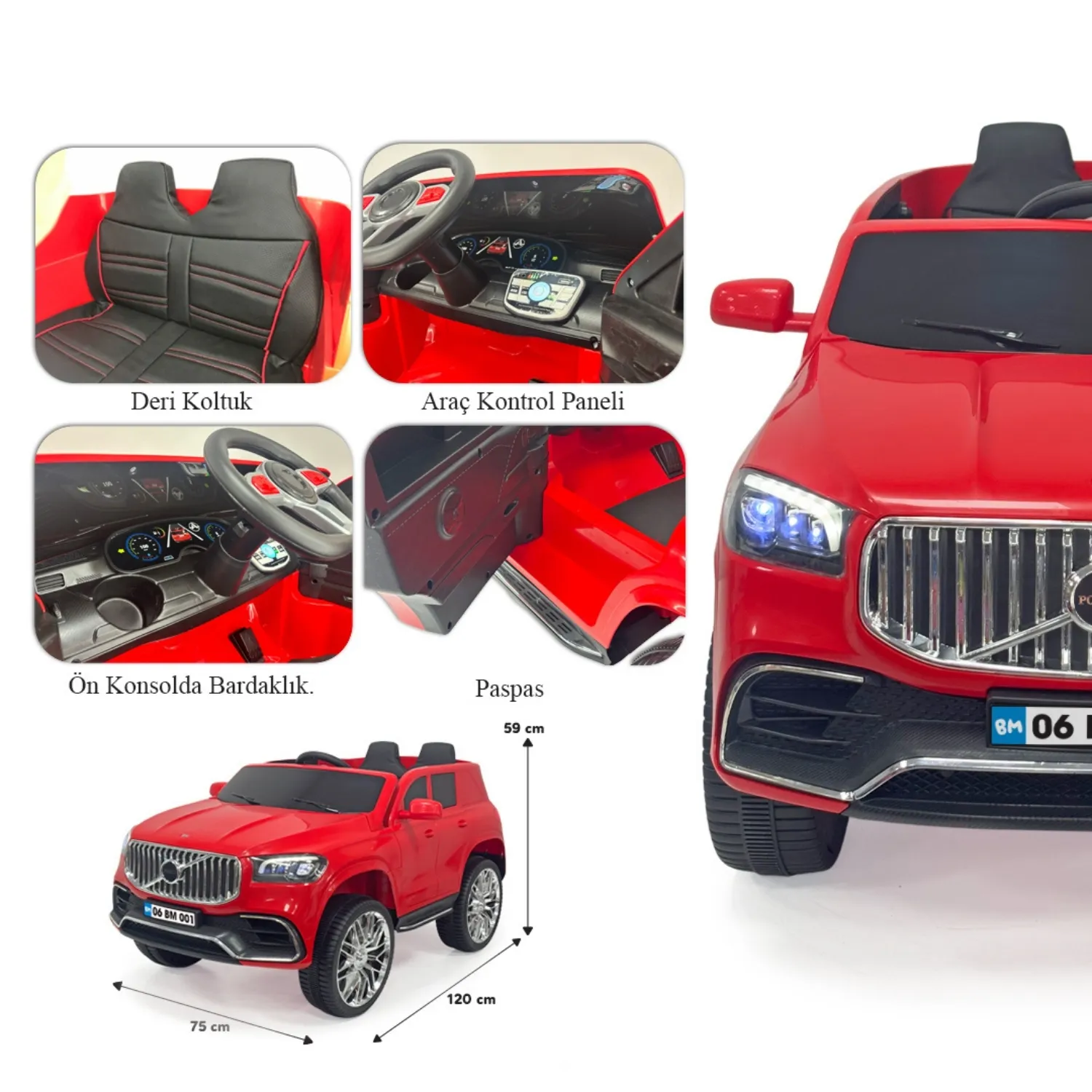 Potenza Akülü Araba Kumandalı 4*2 12 Volt Kırmızı