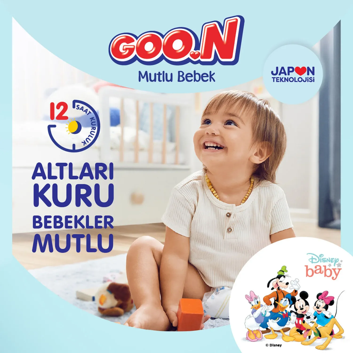 Goon Mutlu Bebek Bebek Bezi 4 Beden 9-14 Kg 100lü Aylık Fırsat Paket