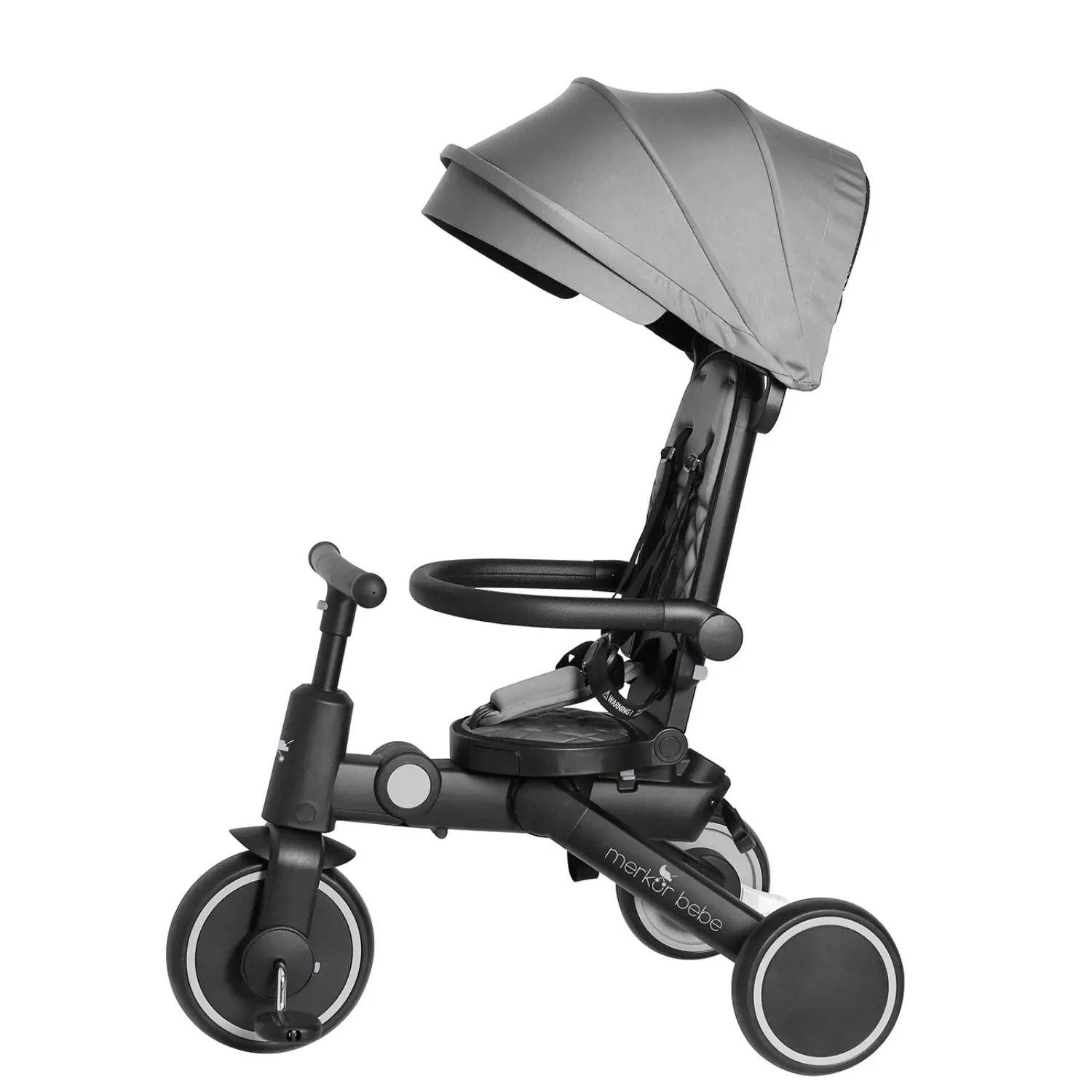 Merkür Bebe 9in1 Hawk Üç Tekerlekli Bebek ve Çocuk Bisikleti Gri