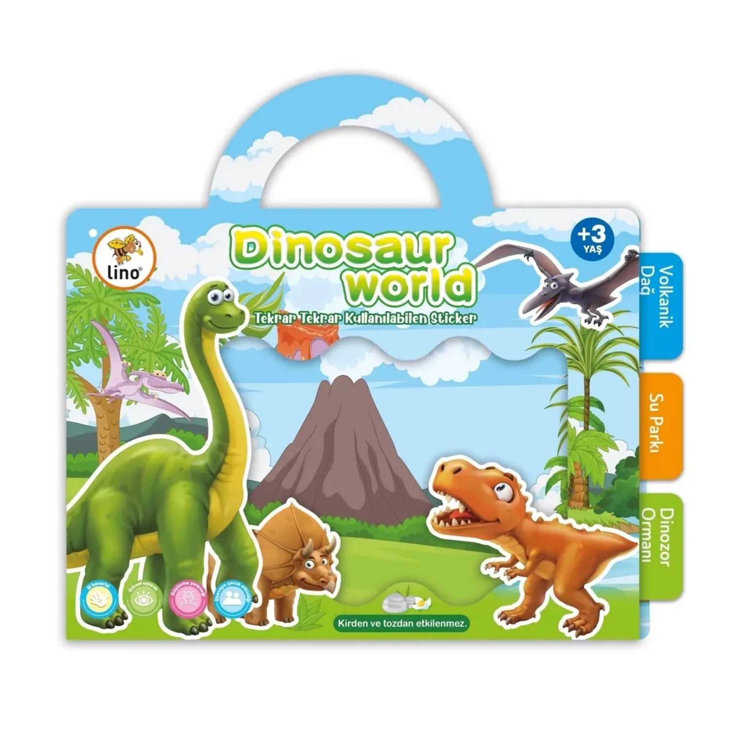 Lino Tekrar Tekrar Kullanılabilen Stıcker Dınosaur World