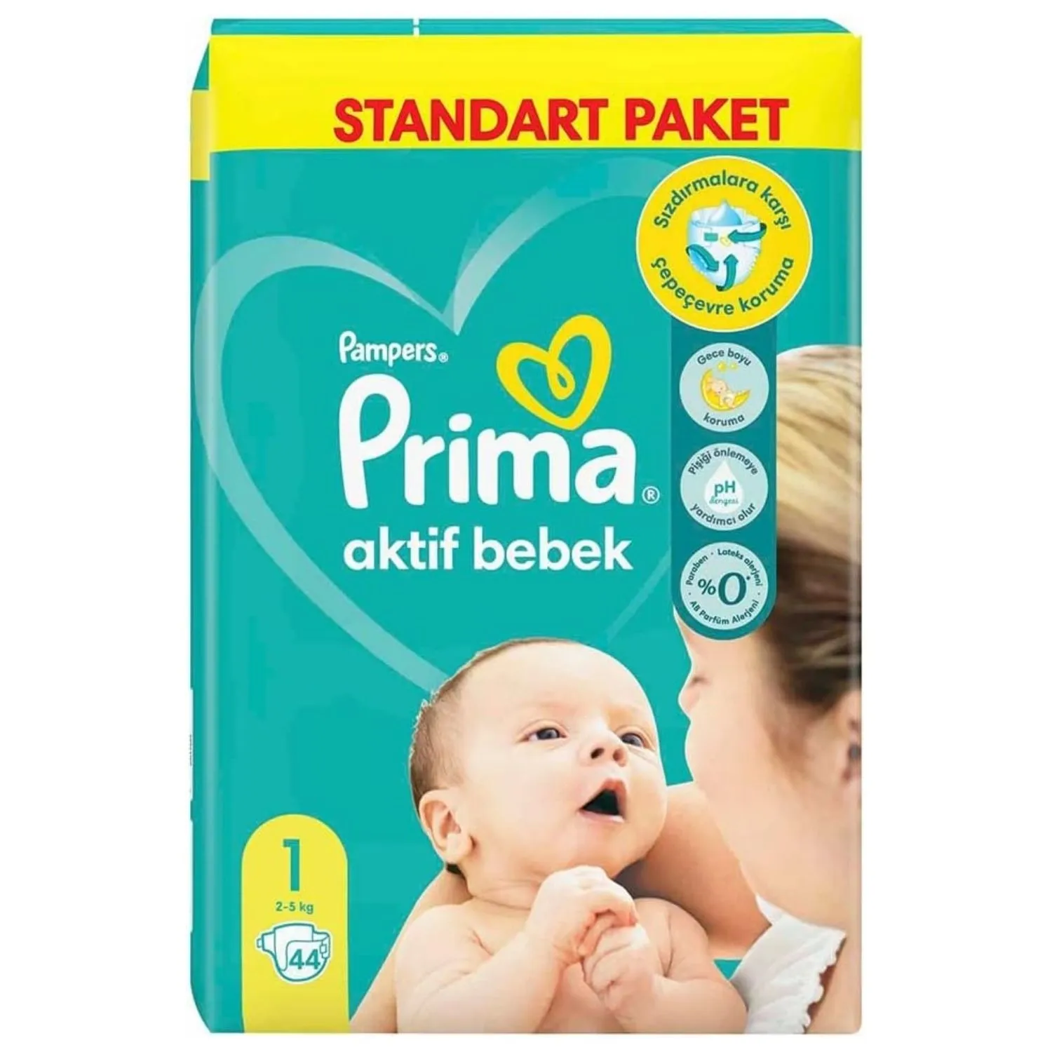Prima Aktif Bebek Bezi 1 Beden Yenidoğan 2-5 Kg 44lü Mini Fırsat Paketi