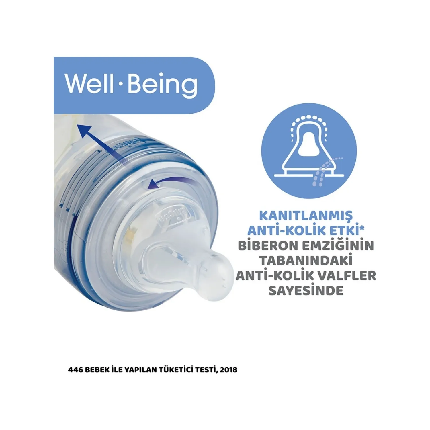 Chicco Well Being Kauçuk Emzikli Cam Biberon 240 ml 0+ Ay Unisex
