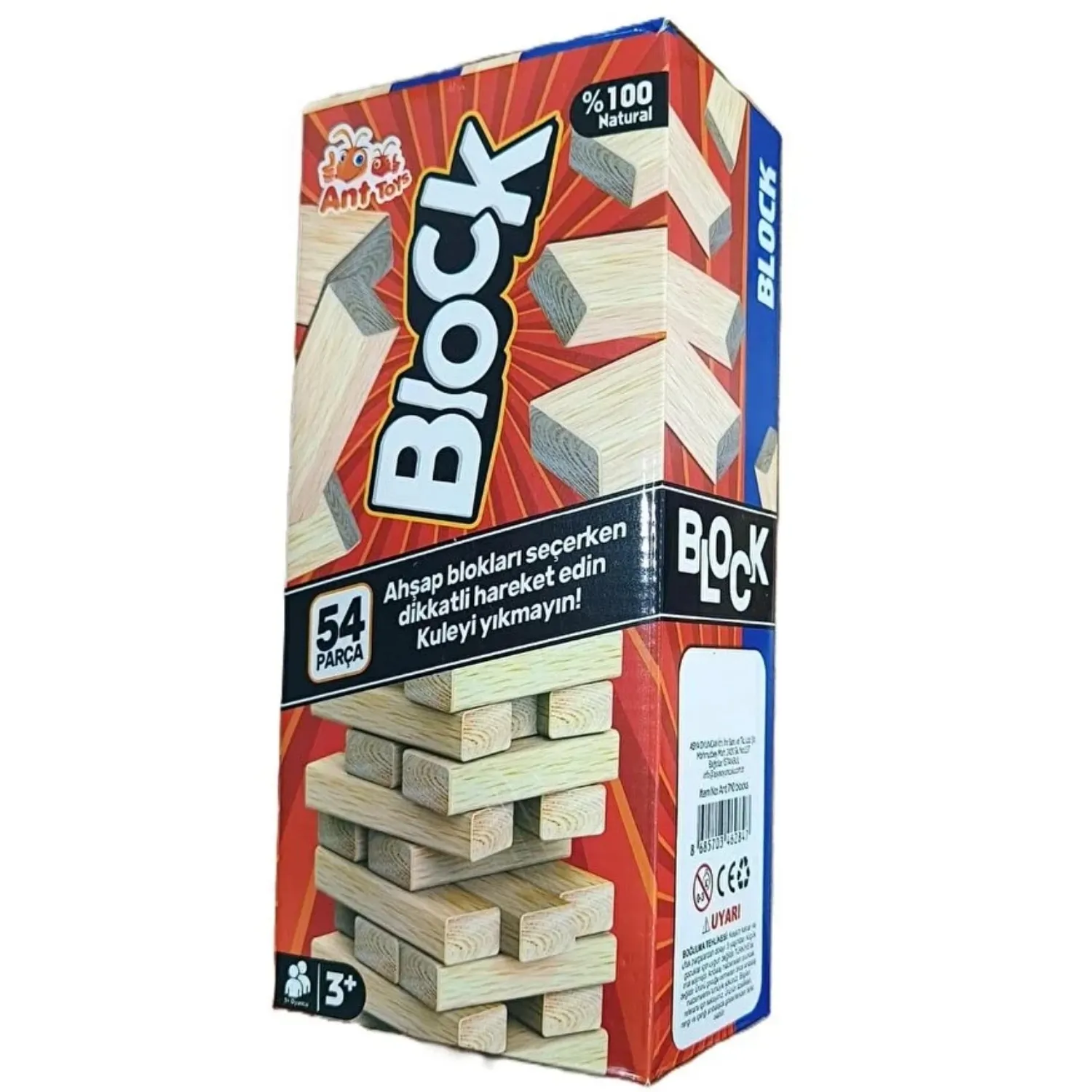 Ant Block 54 Parça Ahşap Jenga