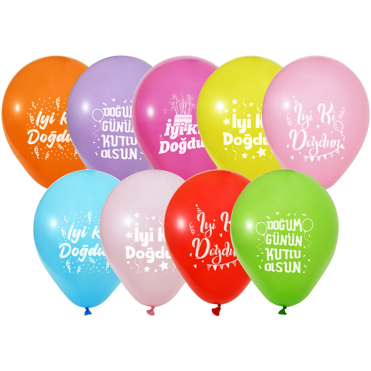 Balon Doğum Günü Baskılı Balon 9lu