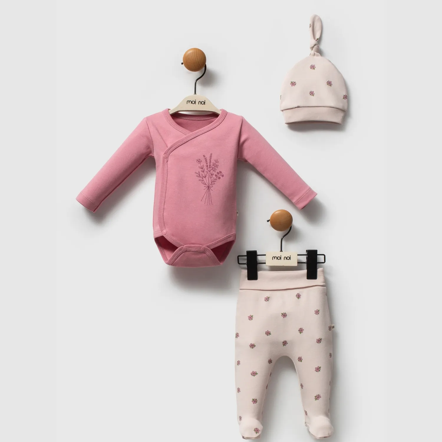 Moi Noi Zıbın Takımı 2li Flowers Mürdüm Moi Noi Zıbın Takımı 2li Flowers Mürdüm