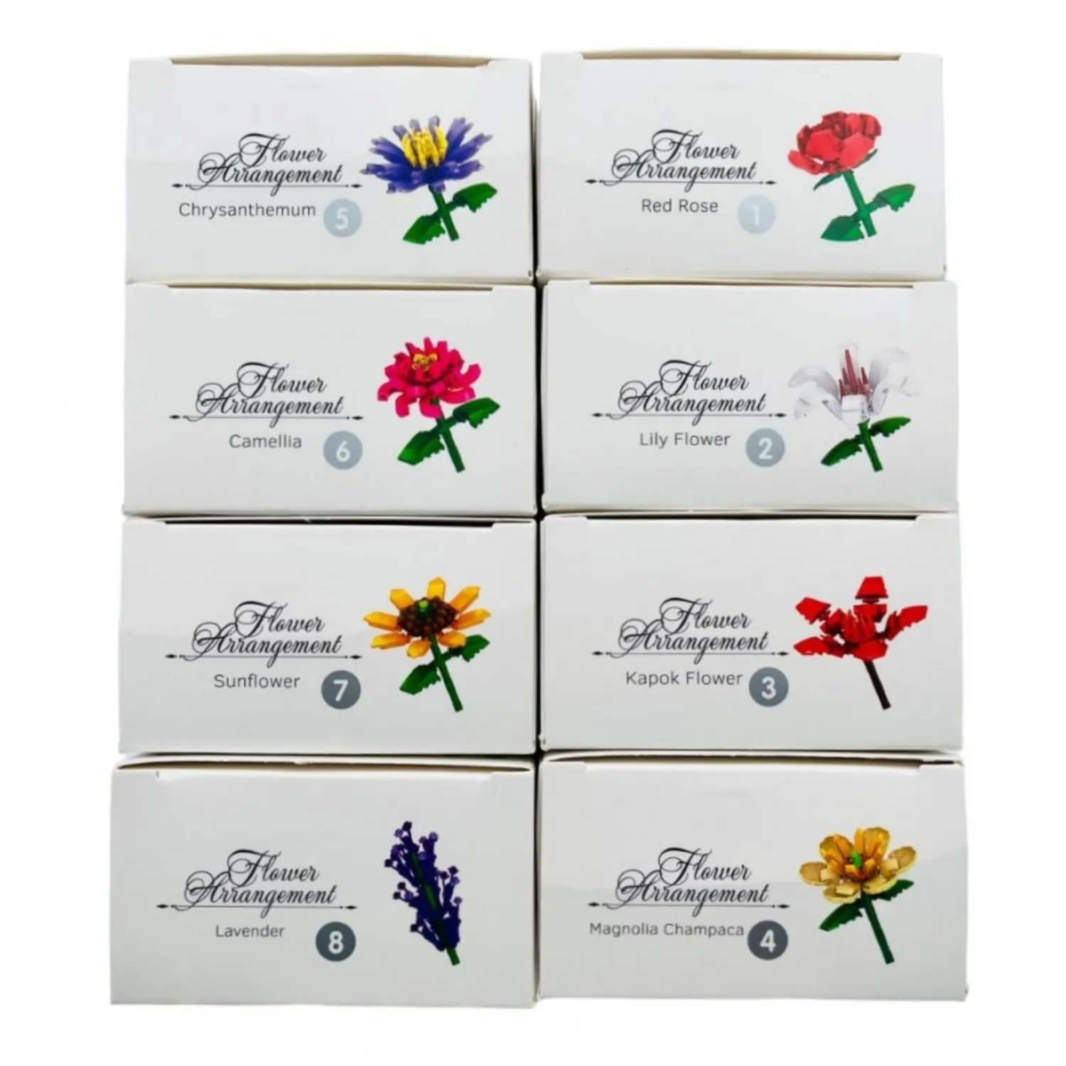 Mini Blok Flower 8'Li Stant