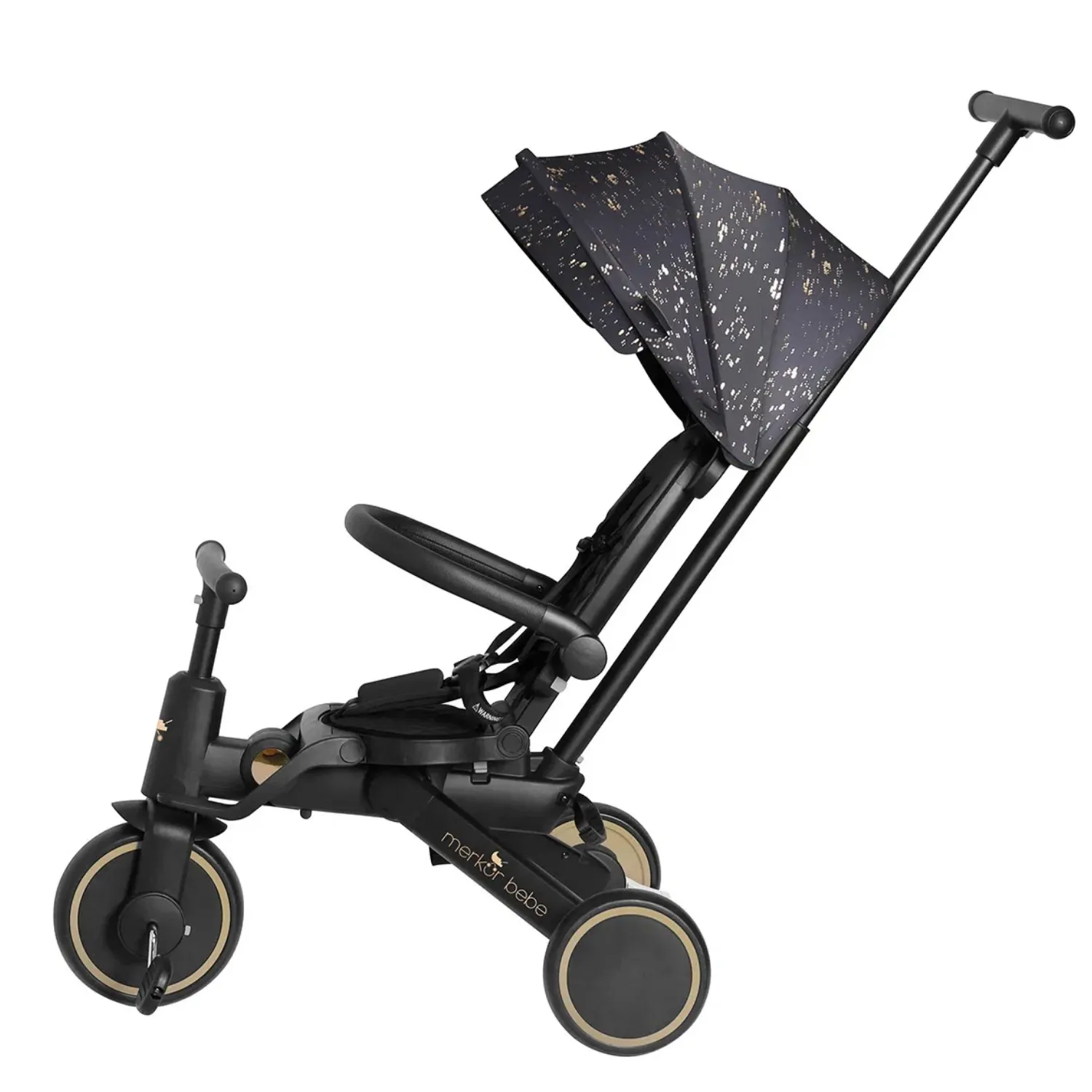 Merkür Bebe 9in1 Hawk Üç Tekerlekli Bebek ve Çocuk Bisikleti Premium Gold