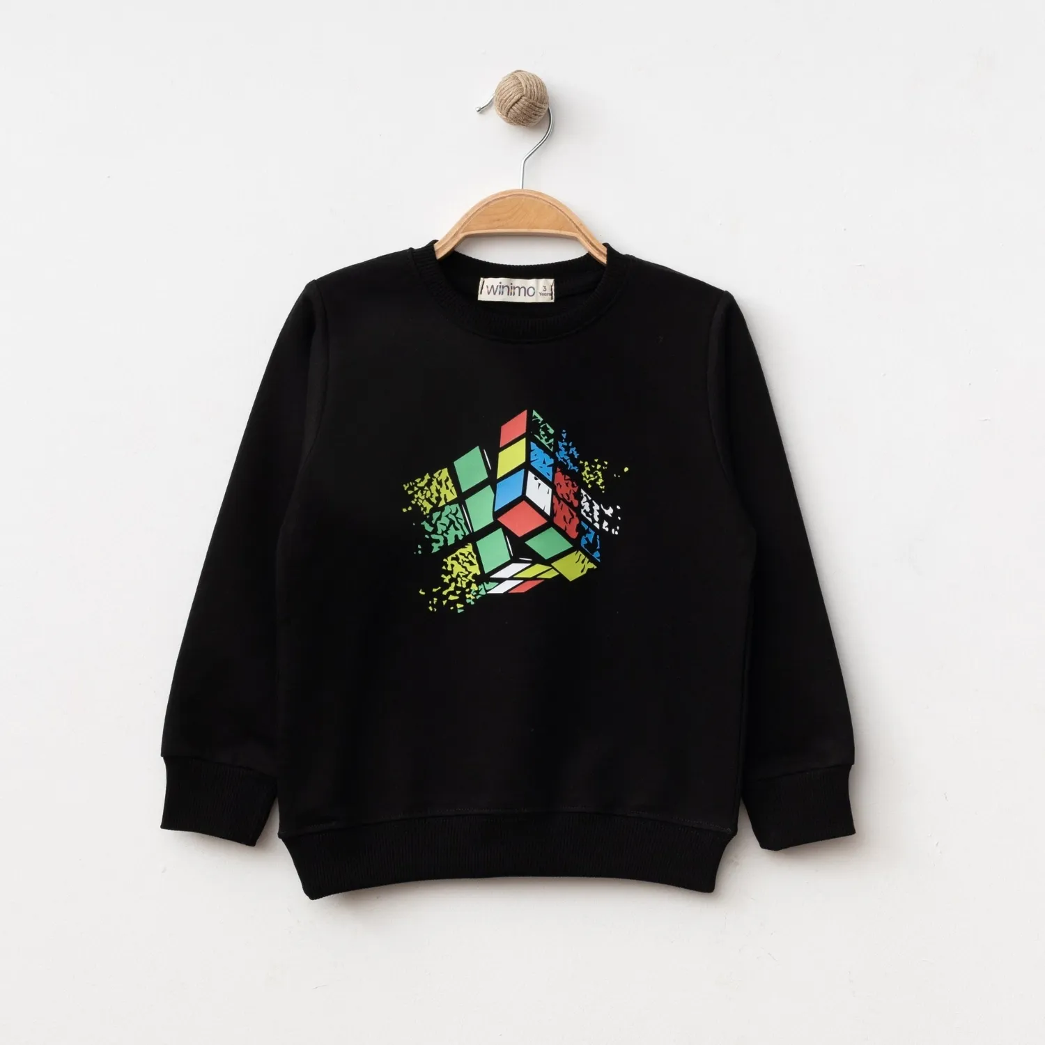 Winimo Sweatshirt Zeka Küpü Baskılı Siyah