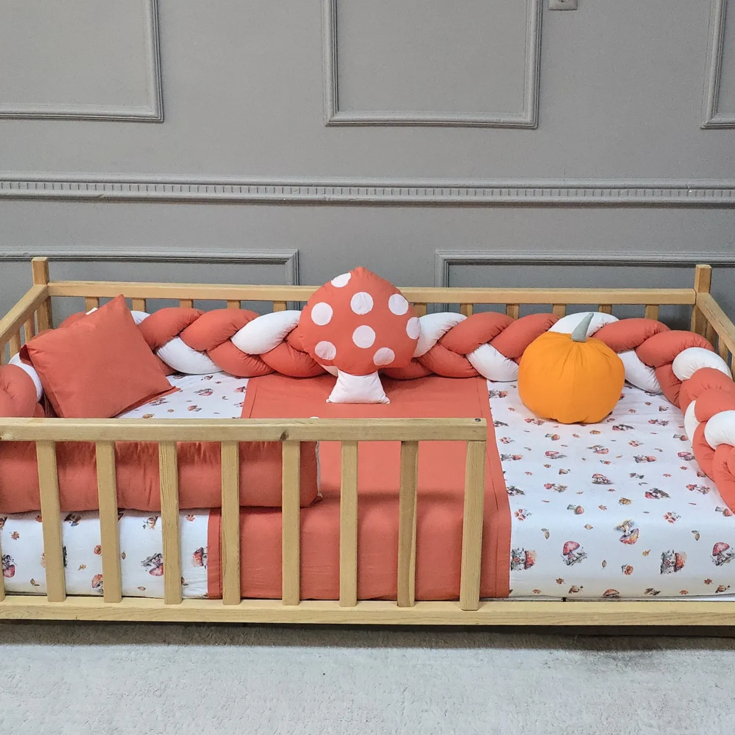 Yuar Baby Motessori Örgü Uyku Seti Turuncu Mantar