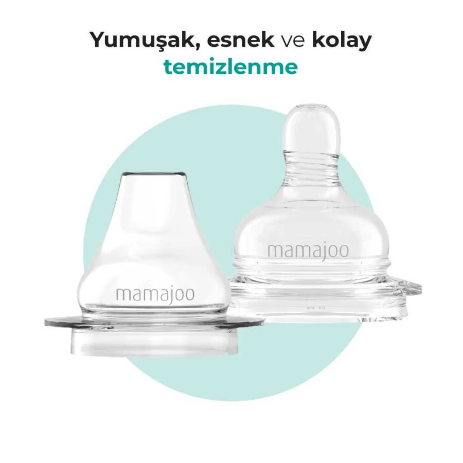 Mamajoo Kulplu Eğitici Biberon 160 ml & Anti-Kolik Silikon Bardak Ucu 6 Ay+ 