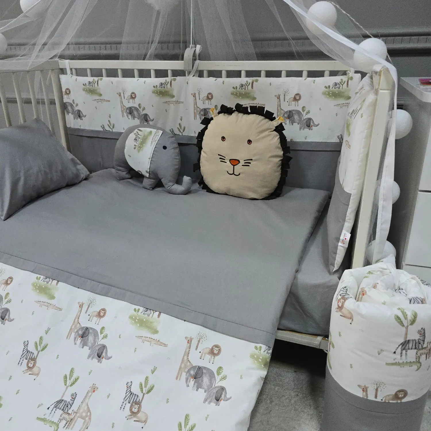 Yuar Baby Yan Duvarlı Beşik Uyku Seti Gri Amazon