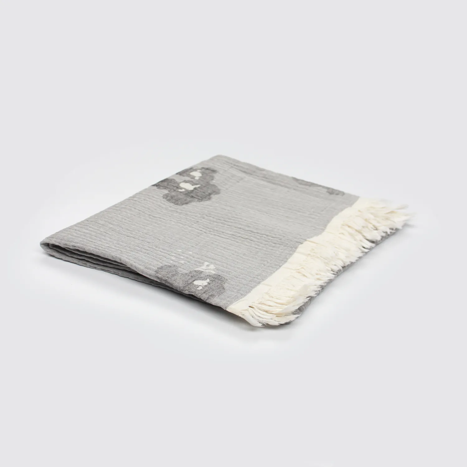 Bistyle Müslin Battaniye Jakarlı Hello Koala 110x110cm Gri