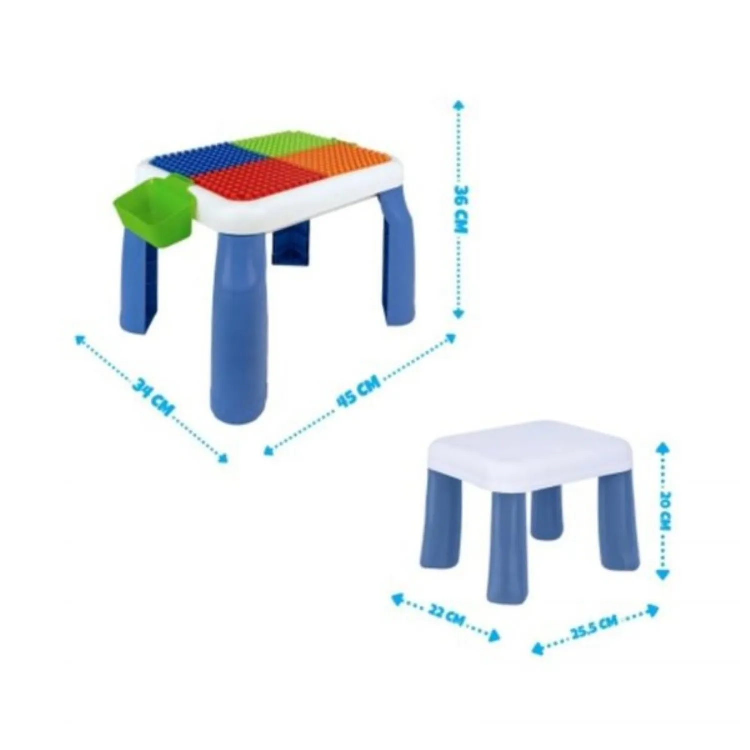 Büyük Sandalyeli Bi-Bloks Masası - Bloksuz